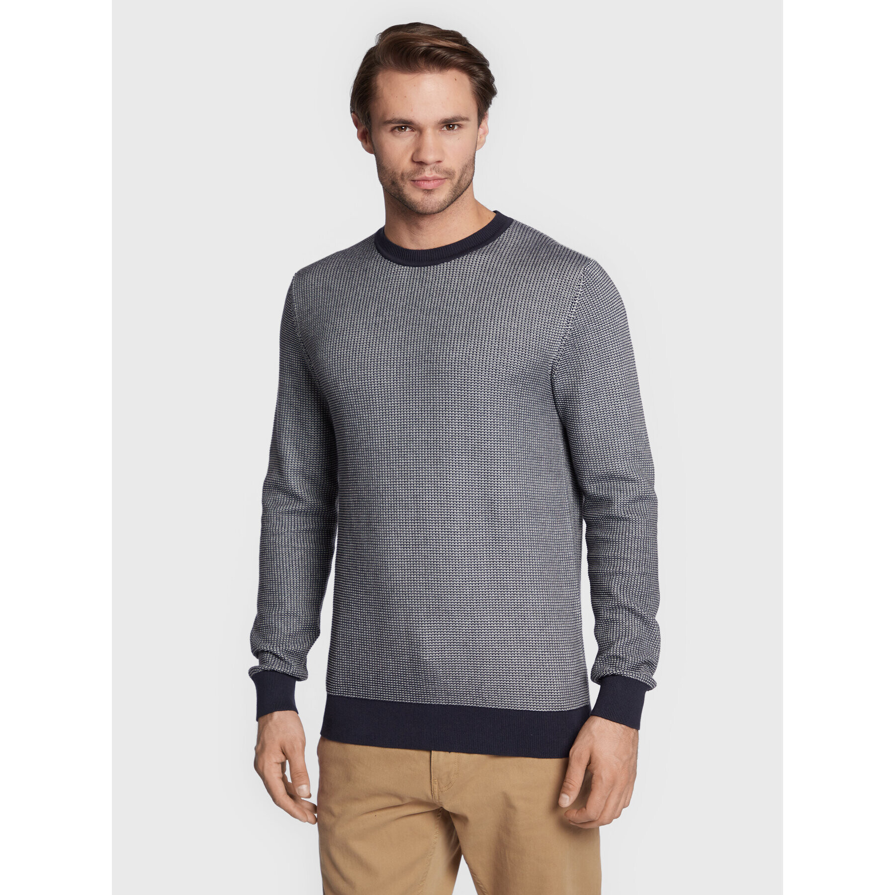 s.Oliver Sweater 2118058 Sötétkék Regular Fit - Pepit.hu