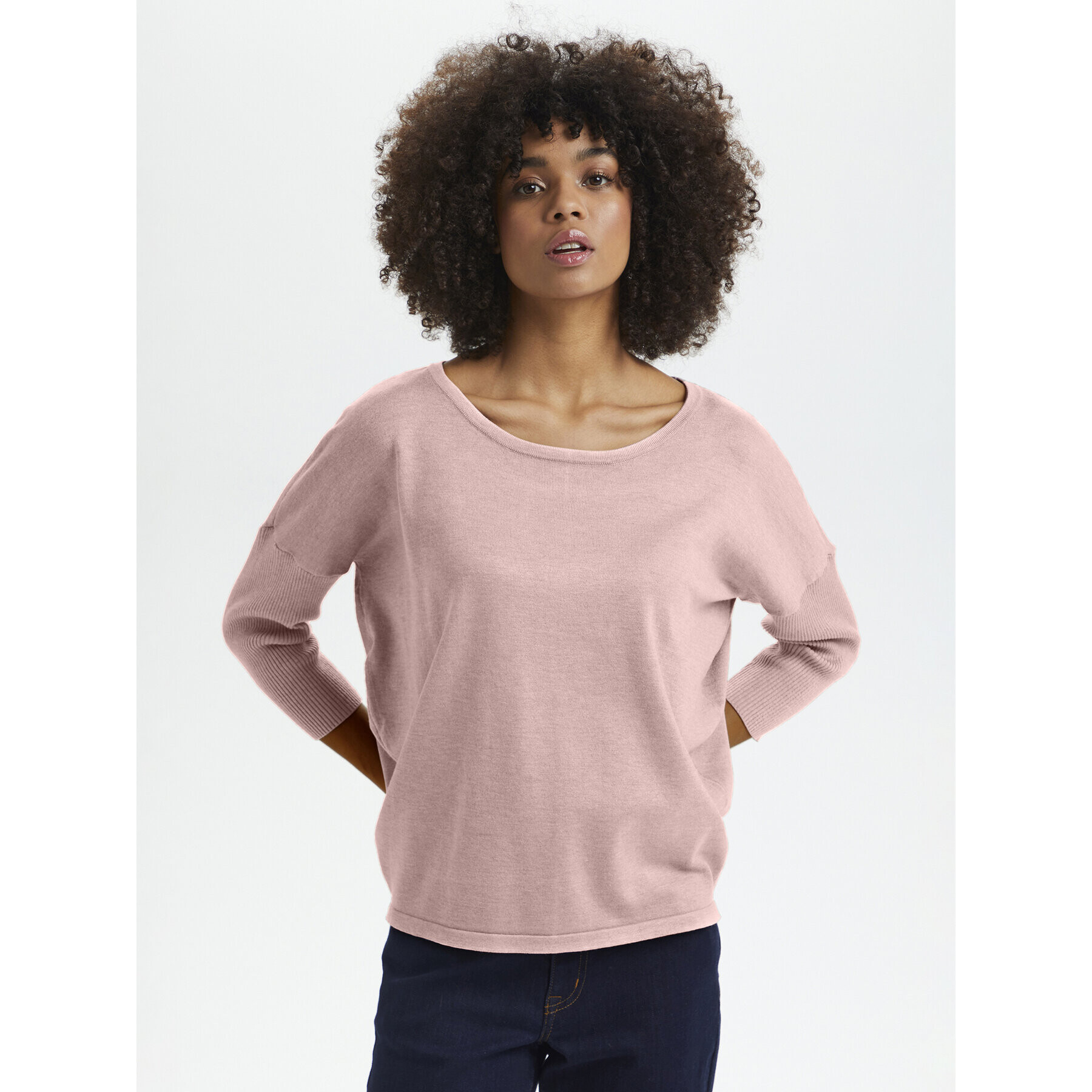 Saint Tropez Sweater 30500003 Rózsaszín Casual Fit - Pepit.hu