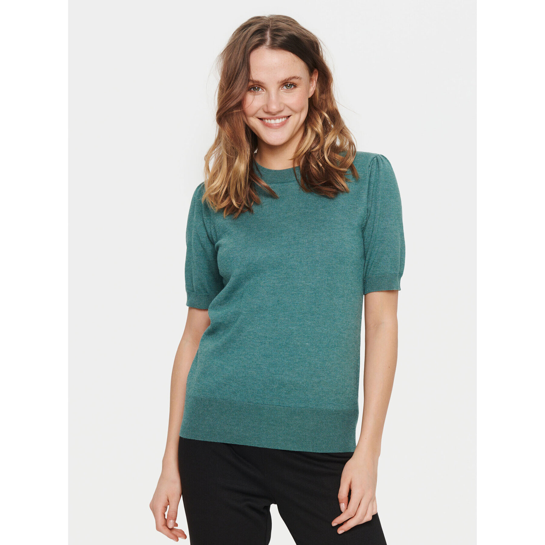 Saint Tropez Sweater 30511788 Zöld Classic Fit - Pepit.hu