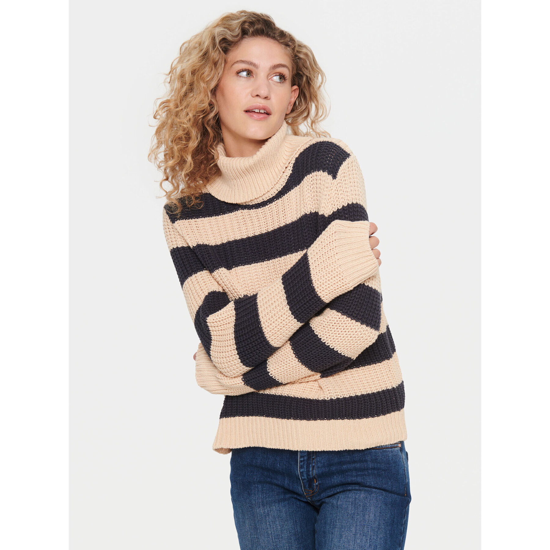 Saint Tropez Sweater 30512743 Kék Loose Fit - Pepit.hu