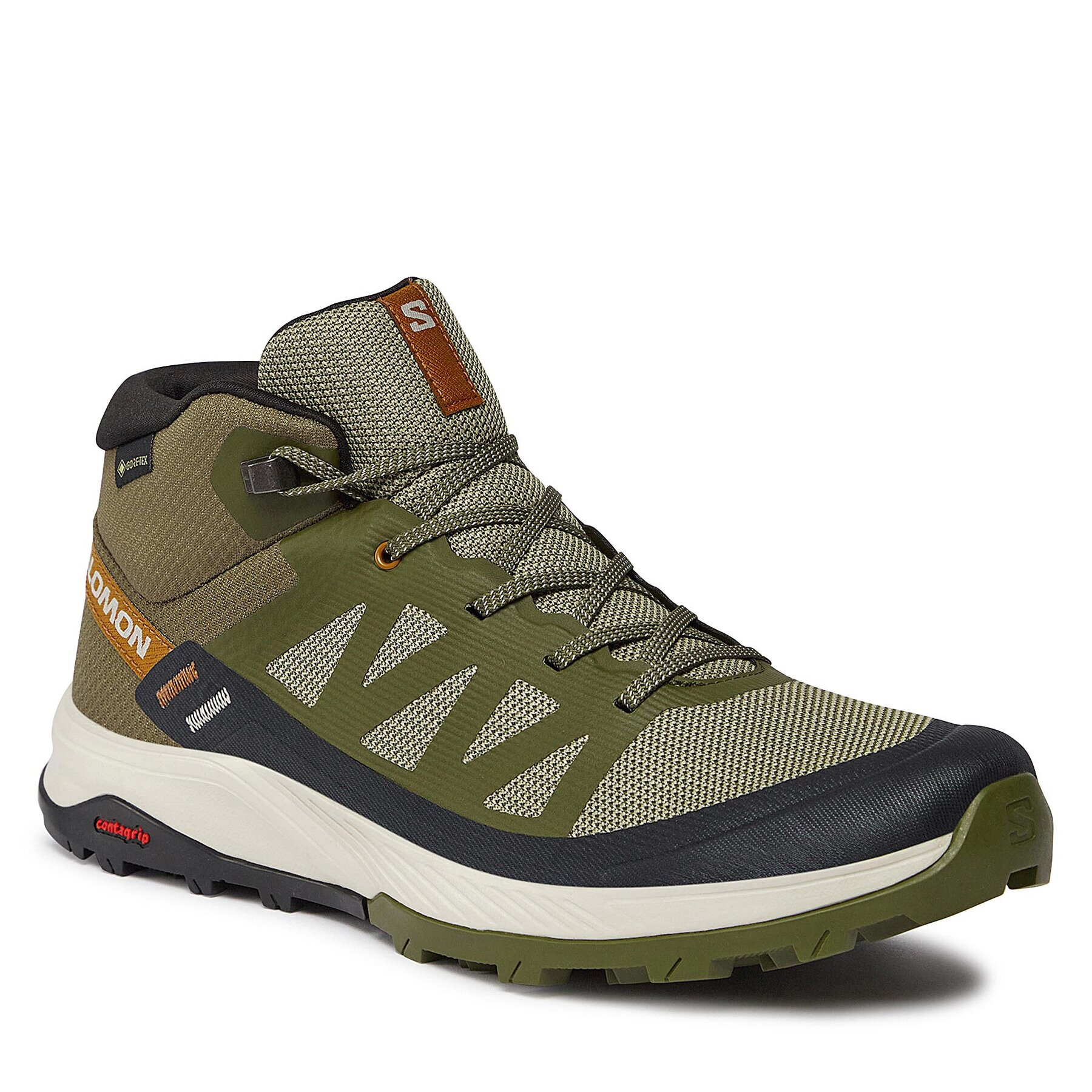 Salomon Bakancs Outrise Mid GORE-TEX L47143600 Khaki - Pepit.hu