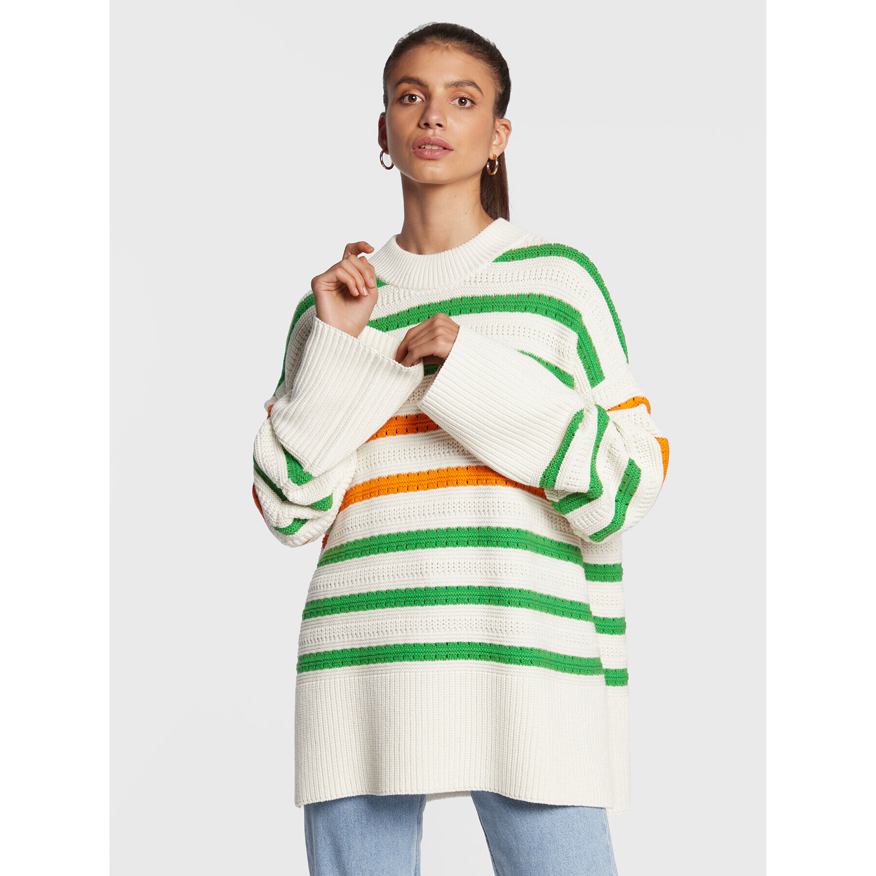 Samsøe Samsøe Sweater Rail F22100077 Bézs Relaxed Fit - Pepit.hu