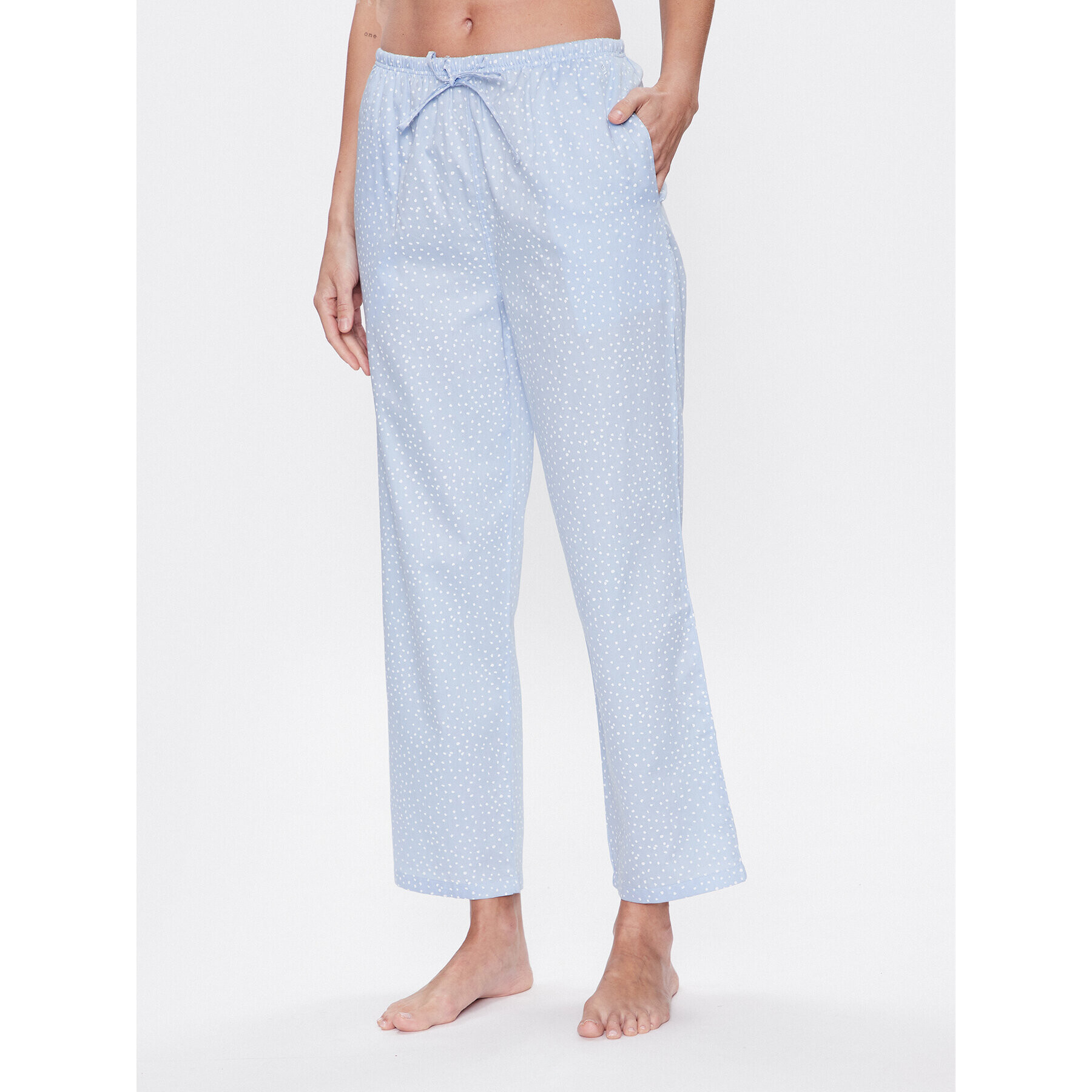 Seidensticker Pizsama nadrág Woven Satin Pajama Pant Kék Straight Fit - Pepit.hu