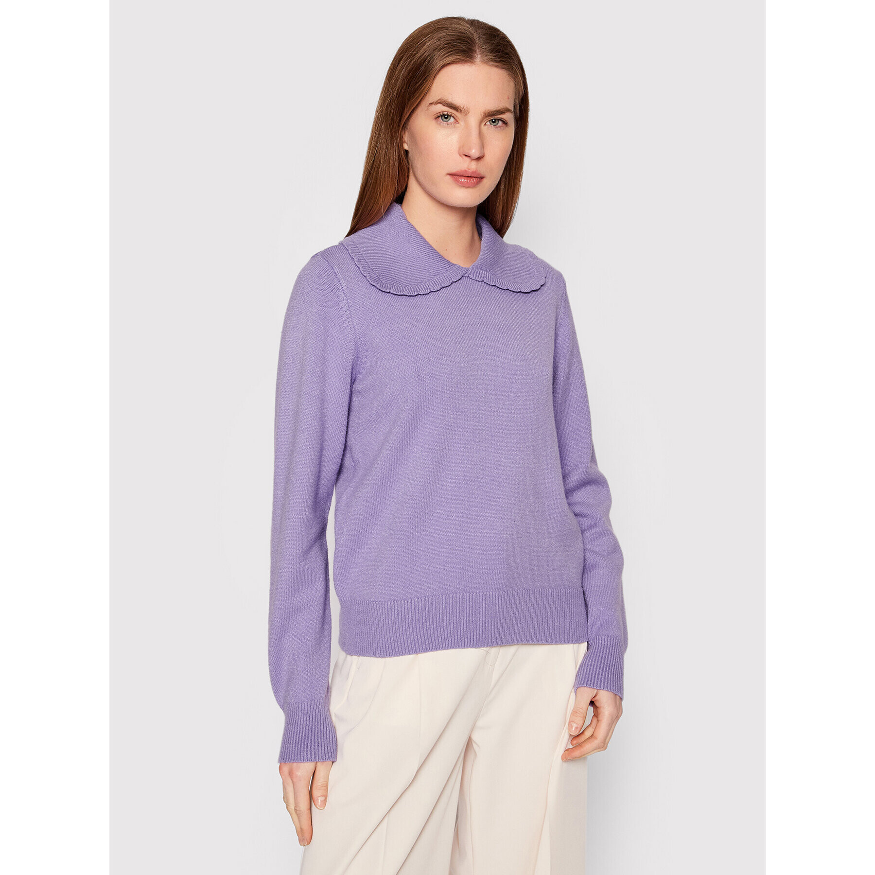 Selected Femme Sweater Aeya 16083797 Lila Relaxed Fit - Pepit.hu