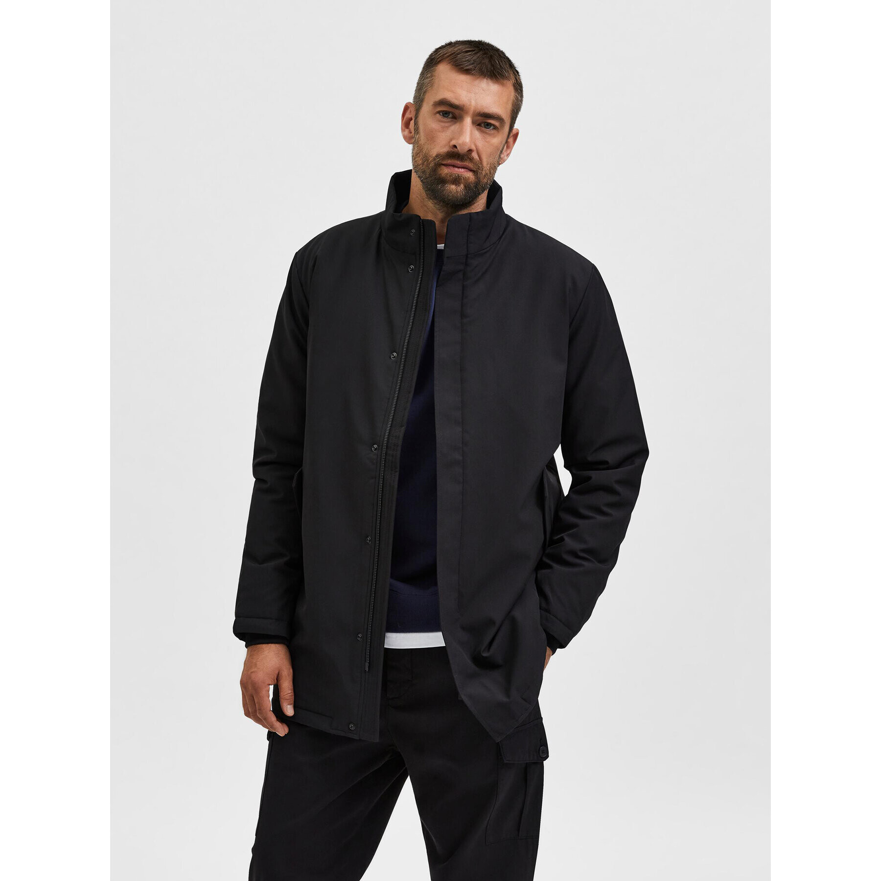 Selected Homme Átmeneti kabát Peel 16084885 Fekete Regular Fit - Pepit.hu