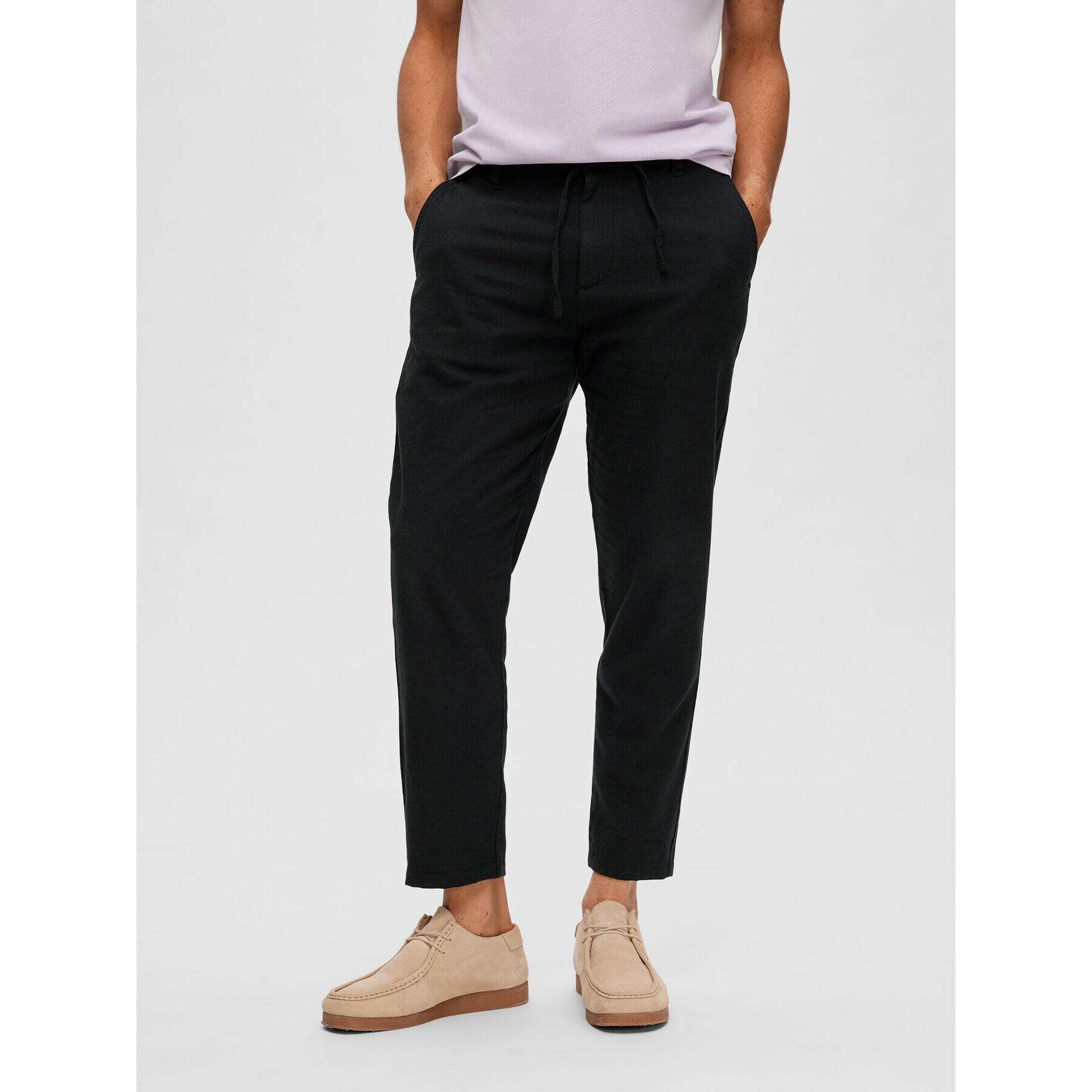 Selected Homme Chinos 16087636 Fekete Slim Tapered Fit - Pepit.hu