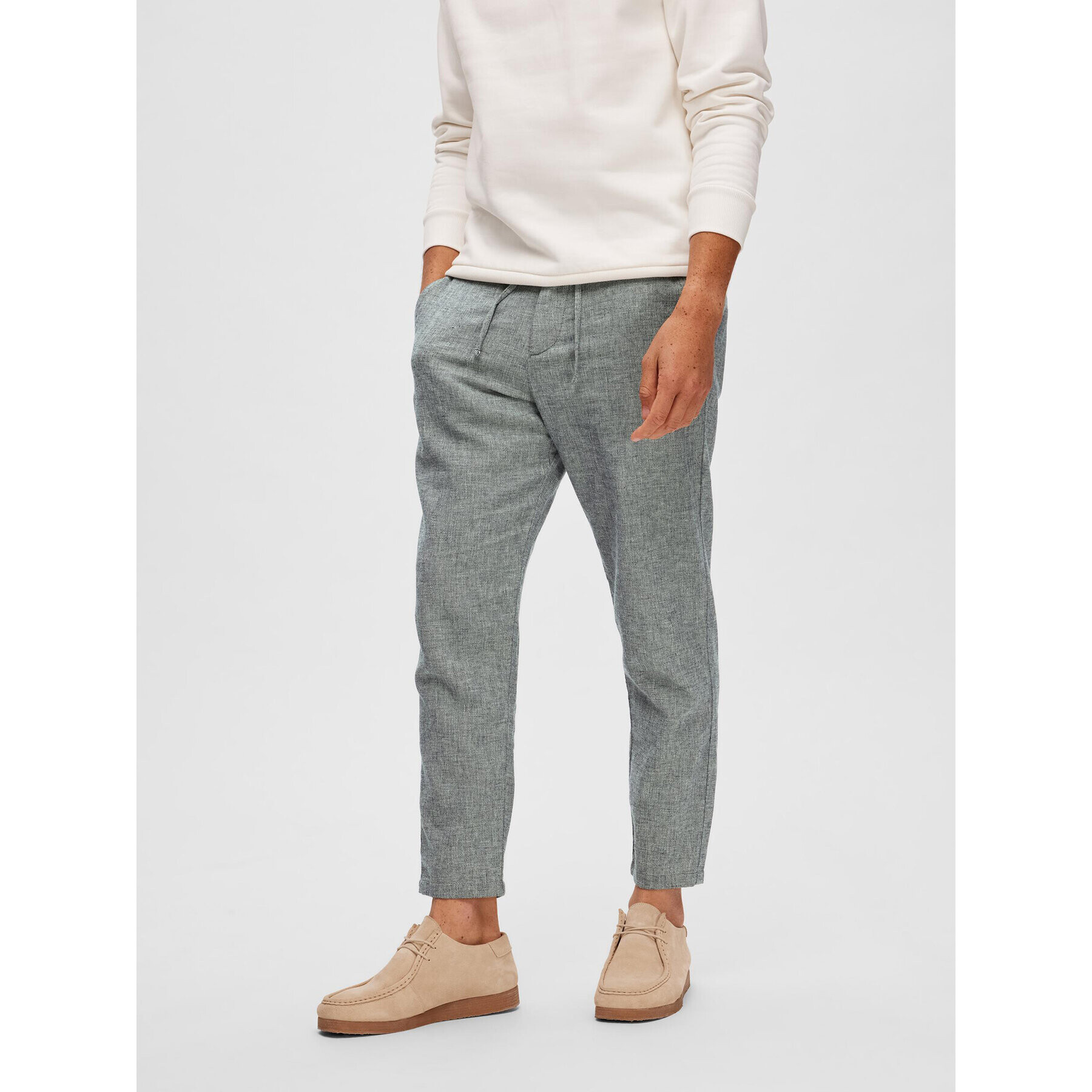 Selected Homme Chinos 16087636 Szürke Slim Tapered Fit - Pepit.hu