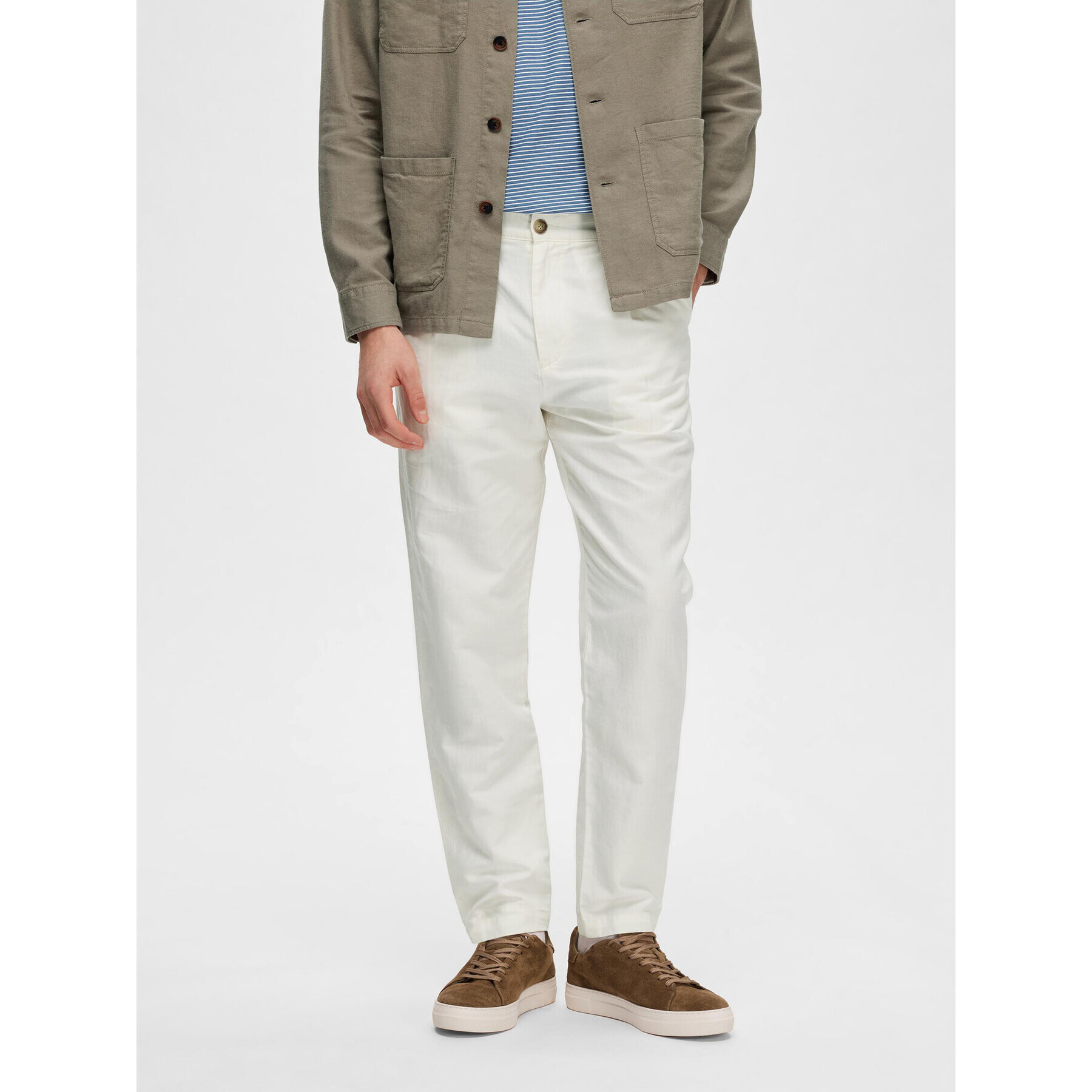 Selected Homme Chinos 16089420 Fehér Slim Tapered Fit - Pepit.hu