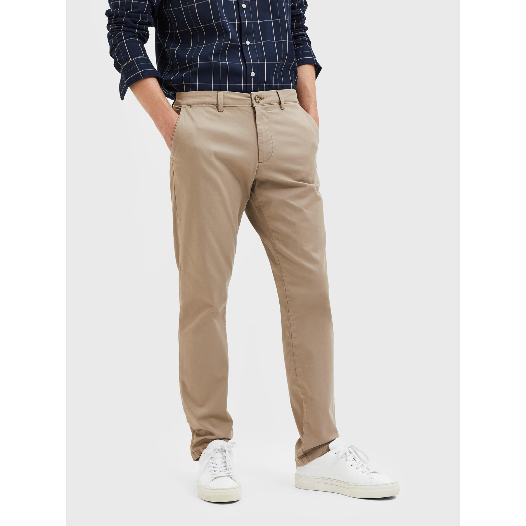 Selected Homme Chinos New 16087663 Bézs Slim Fit - Pepit.hu