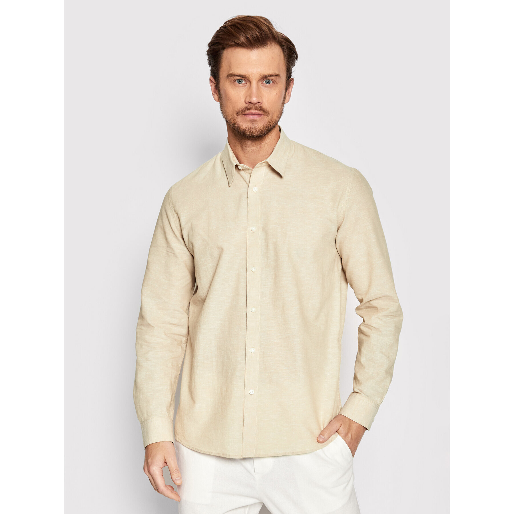 Selected Homme Ing New Linen 16079052 Bézs Regular Fit - Pepit.hu