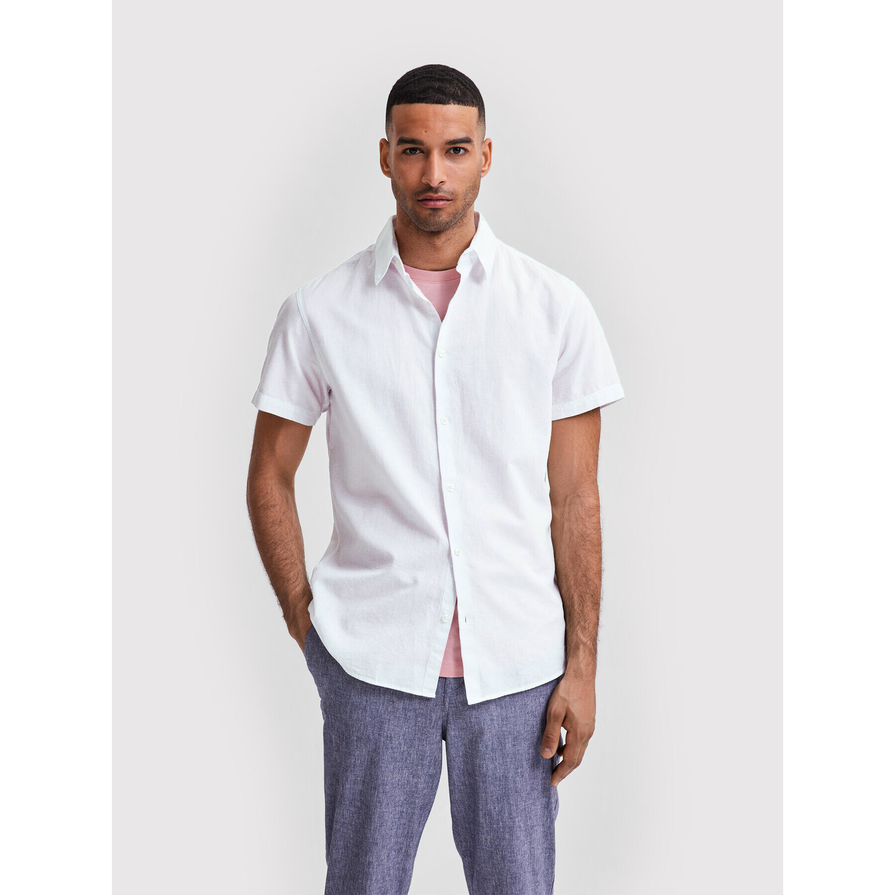 Selected Homme Ing New Linen 16079053 Fehér Regular Fit - Pepit.hu