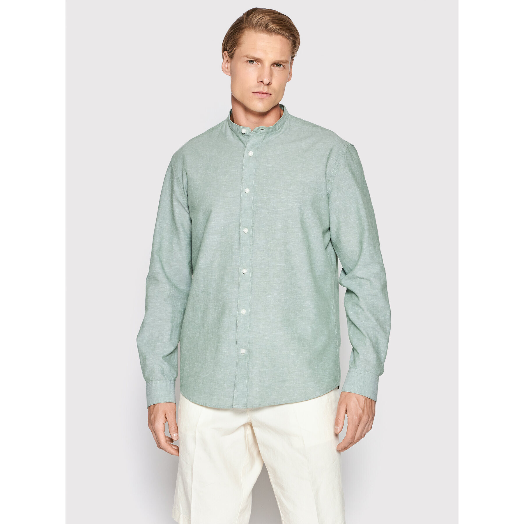 Selected Homme Ing New Linen 16079054 Zöld Regular Fit - Pepit.hu