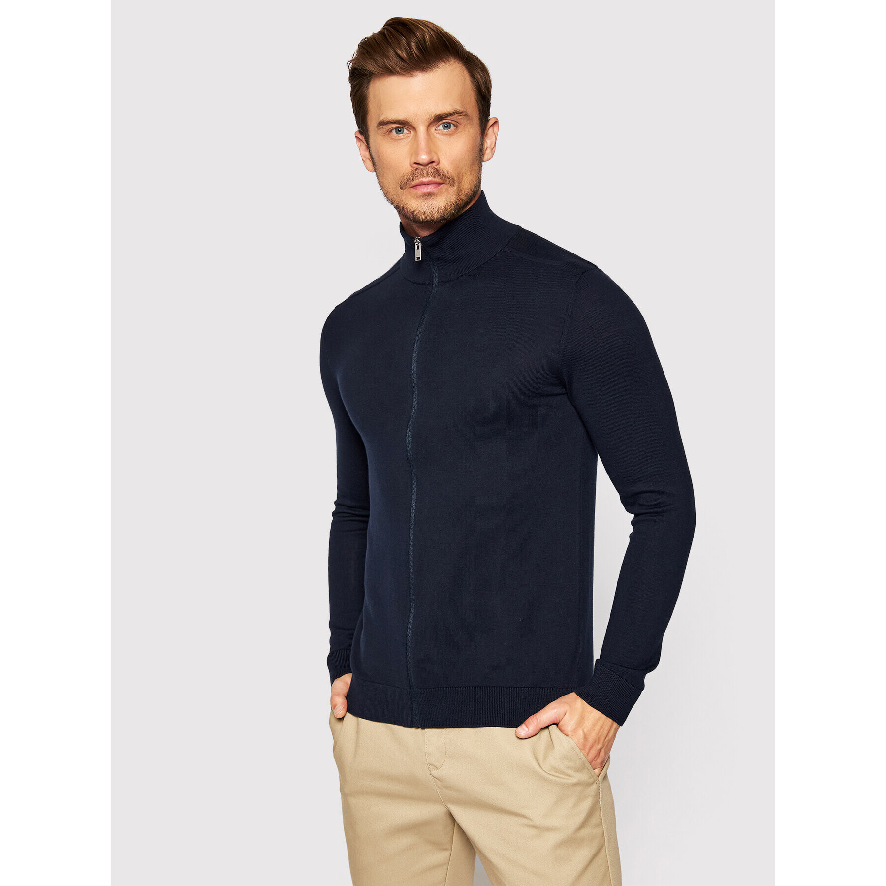 Selected Homme Kardigán Berg 16074688 Sötétkék Regular Fit - Pepit.hu