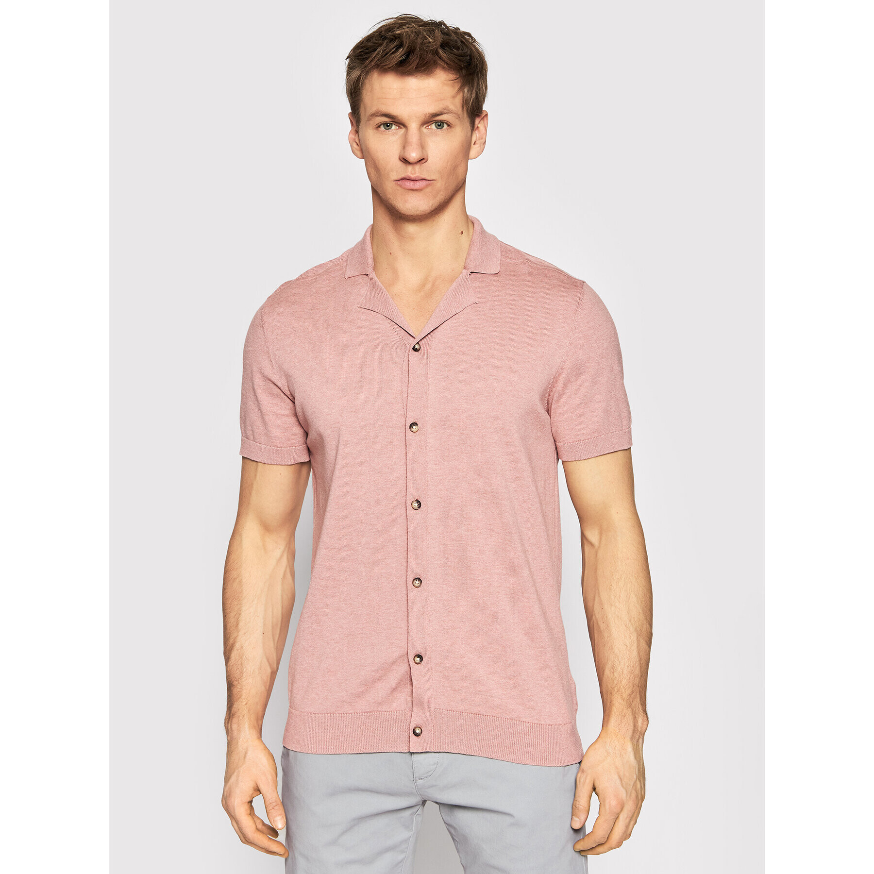 Selected Homme Kardigán Berg 16083926 Rózsaszín Regular Fit - Pepit.hu