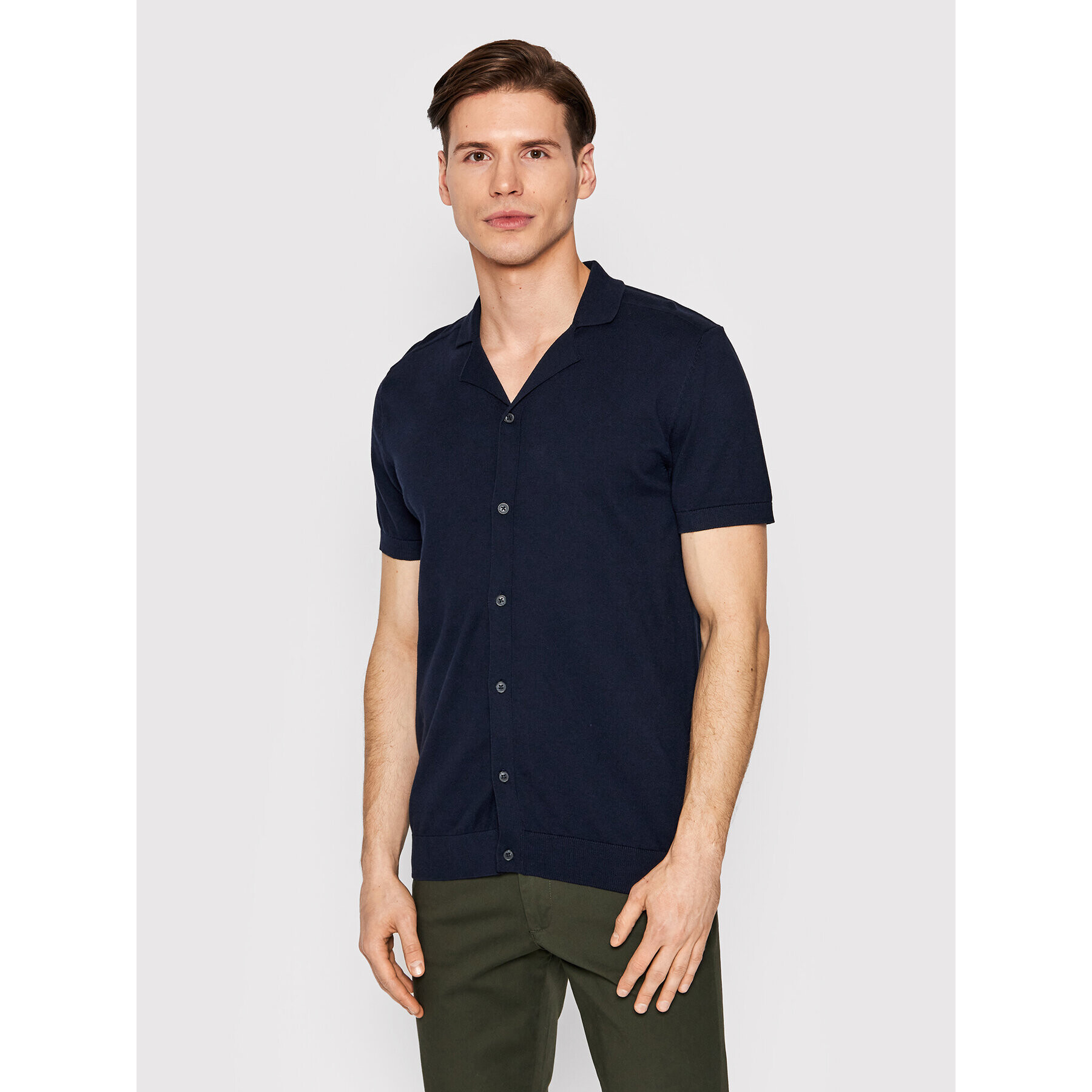 Selected Homme Kardigán Berg 16083926 Sötétkék Regular Fit - Pepit.hu