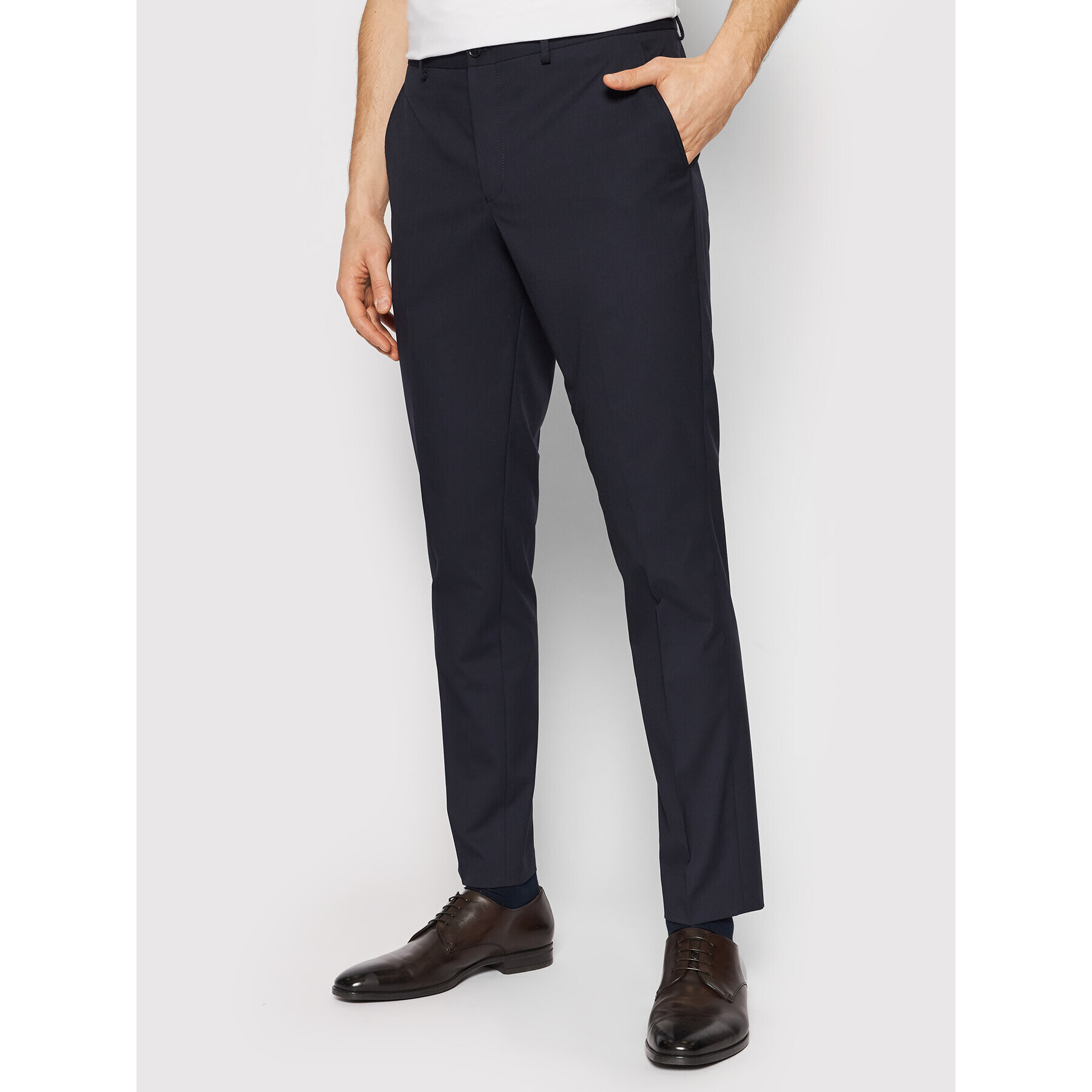 Selected Homme Öltöny nadrág Logan 16051395 Sötétkék Slim Fit - Pepit.hu