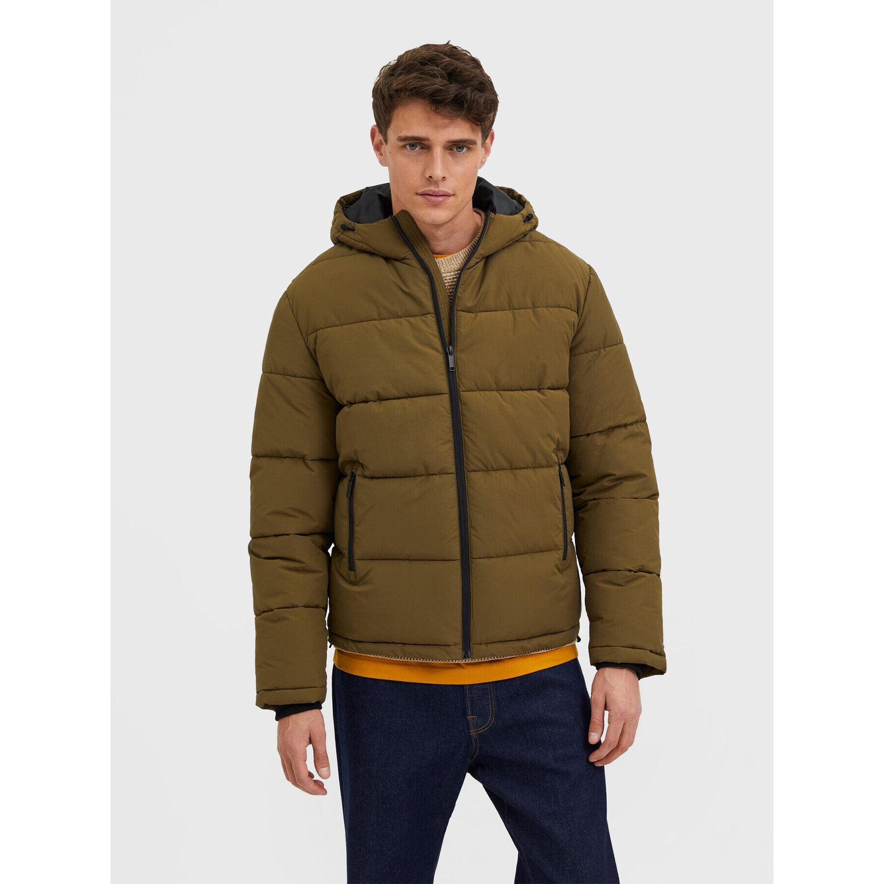 Selected Homme Pehelykabát Harry 16084886 Zöld Regular Fit - Pepit.hu