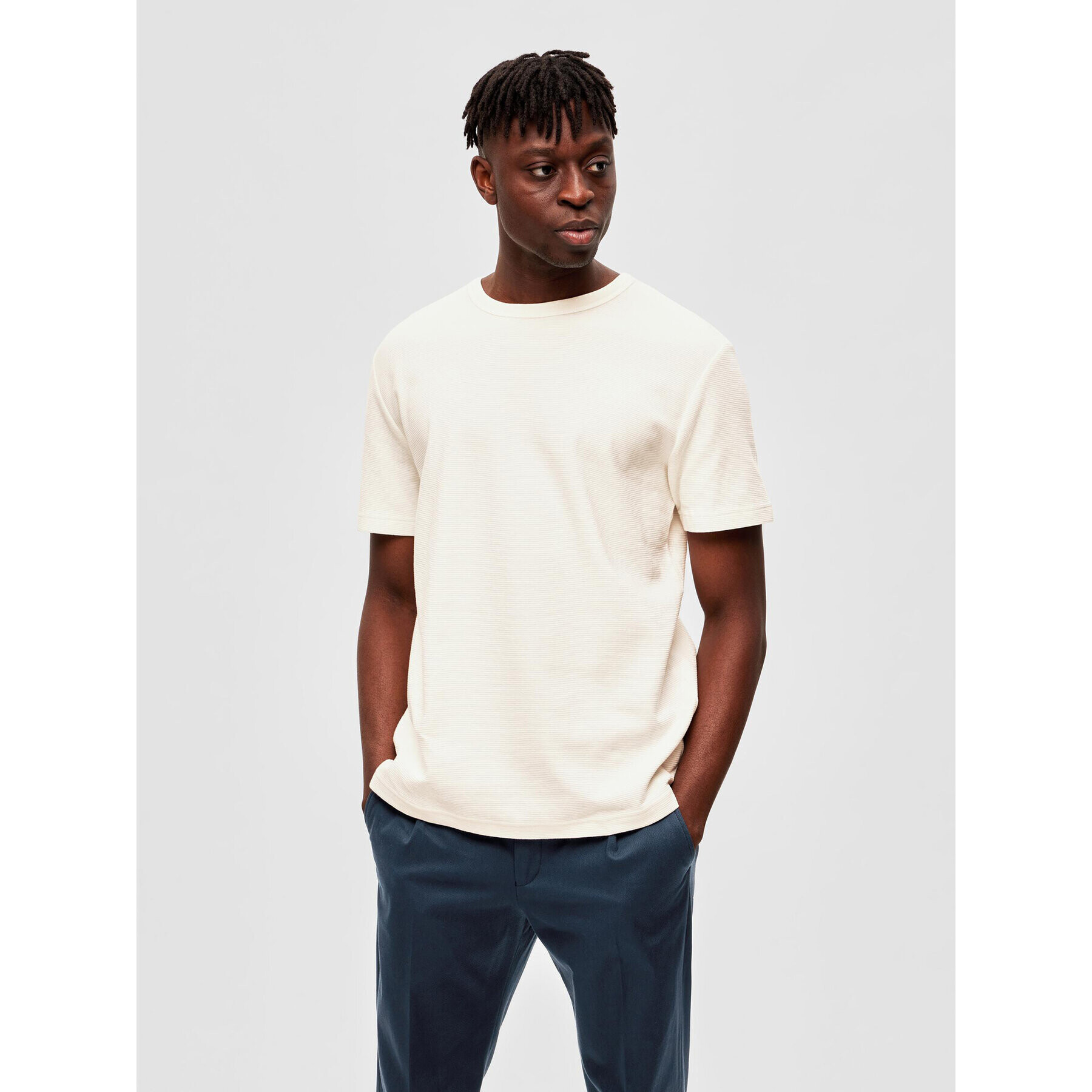 Selected Homme Póló 16088532 Fehér Relaxed Fit - Pepit.hu