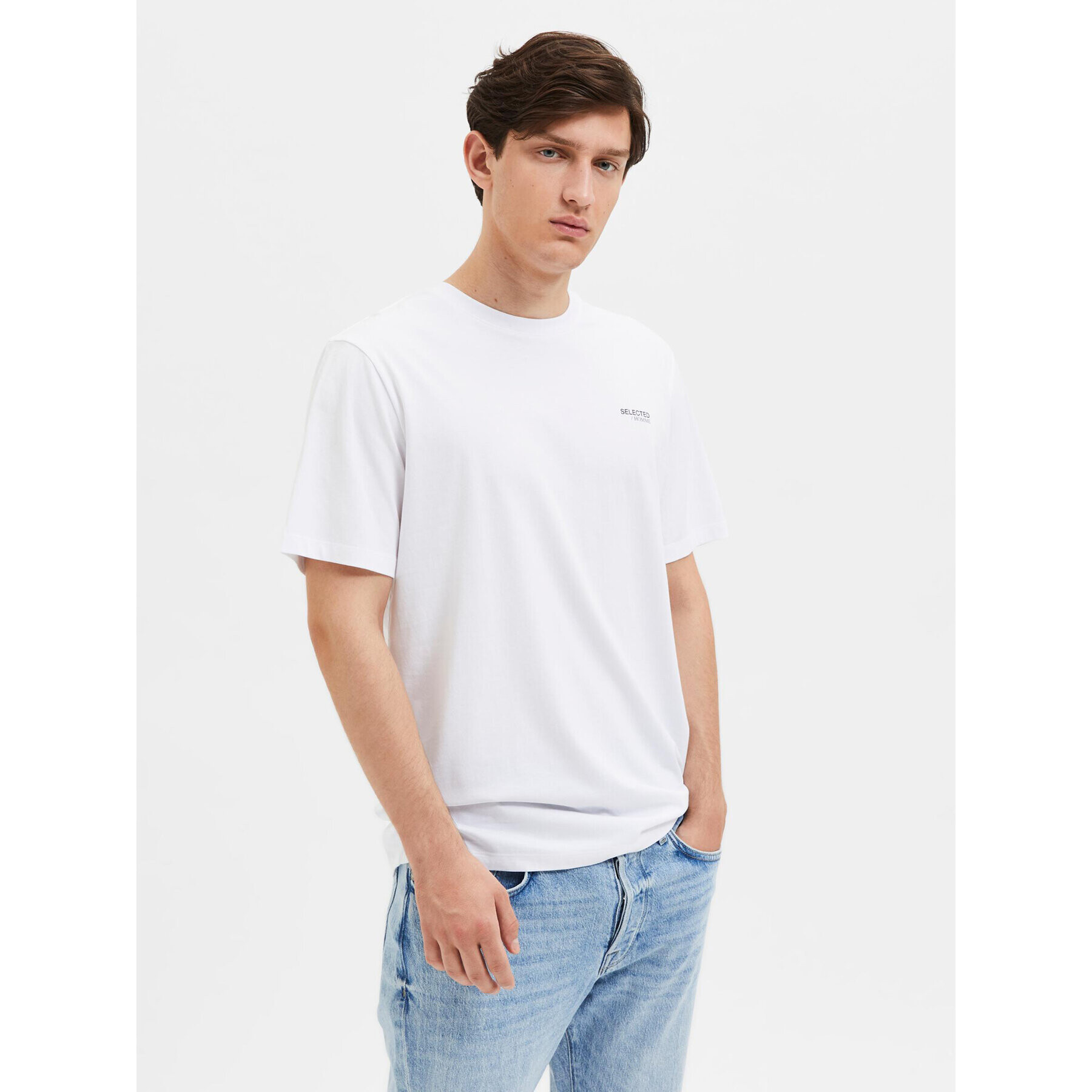 Selected Homme Póló Aspen 16087858 Fehér Regular Fit - Pepit.hu