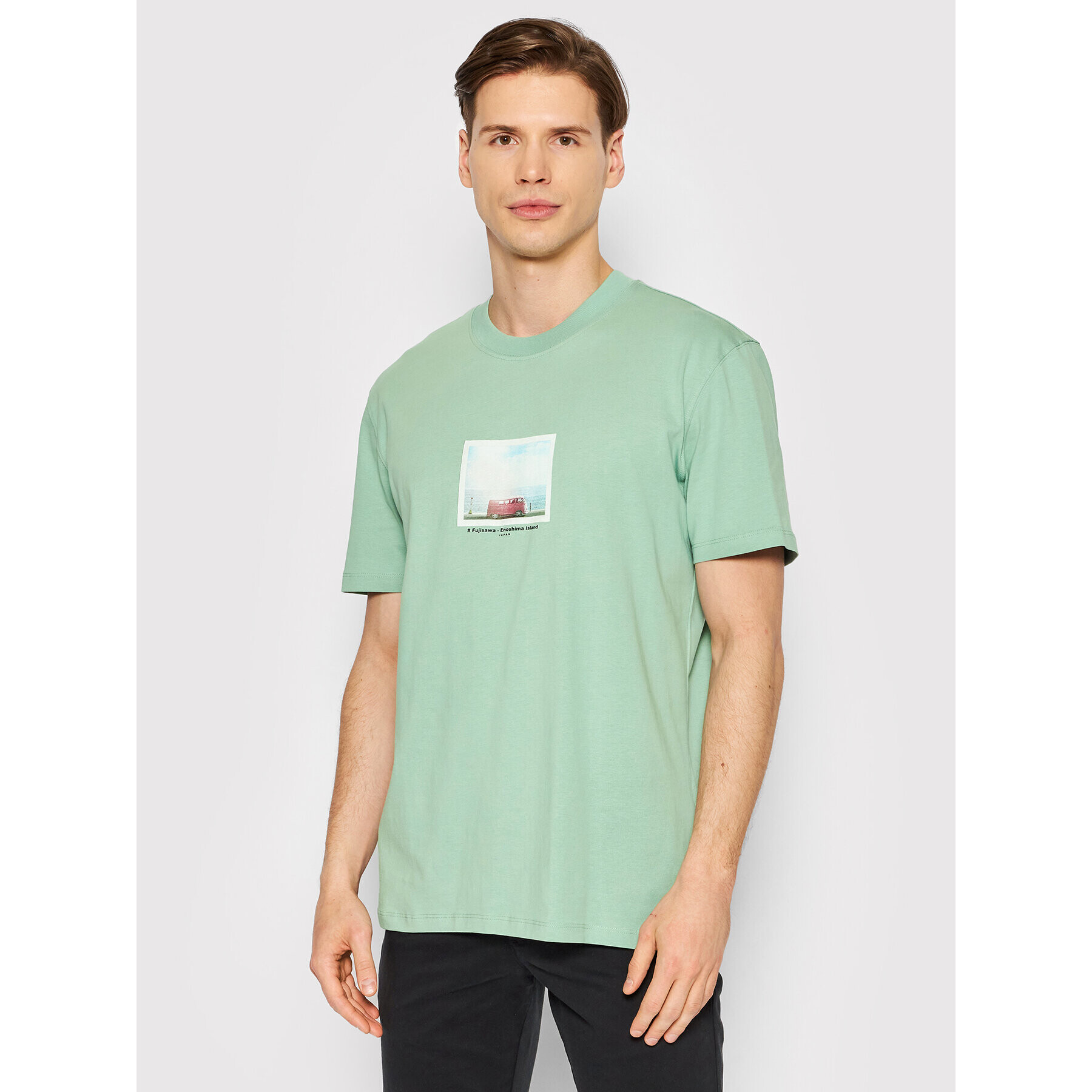 Selected Homme Póló Denton 16083430 Zöld Relaxed Fit - Pepit.hu