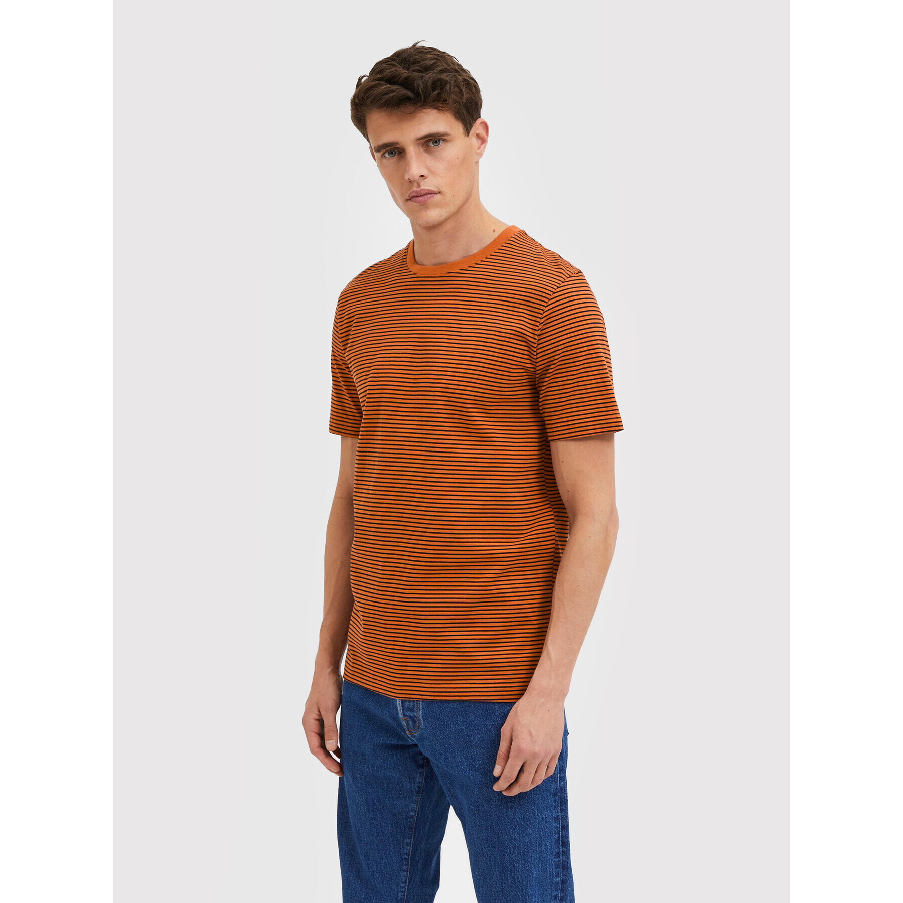 Selected Homme Póló Norman 16080129 Barna Regular Fit - Pepit.hu