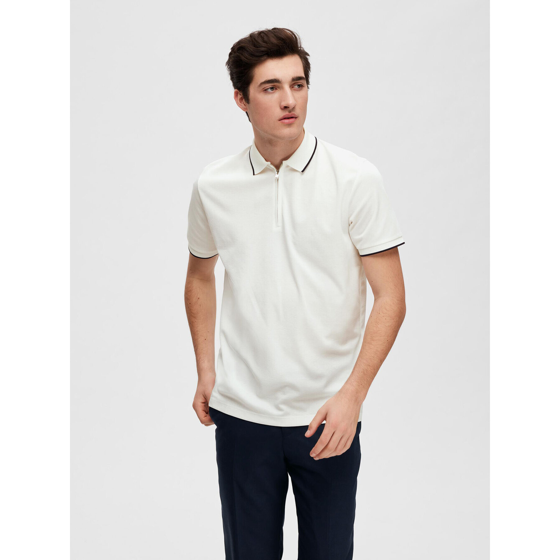 Selected Homme Pólóing 16089094 Fehér Regular Fit - Pepit.hu