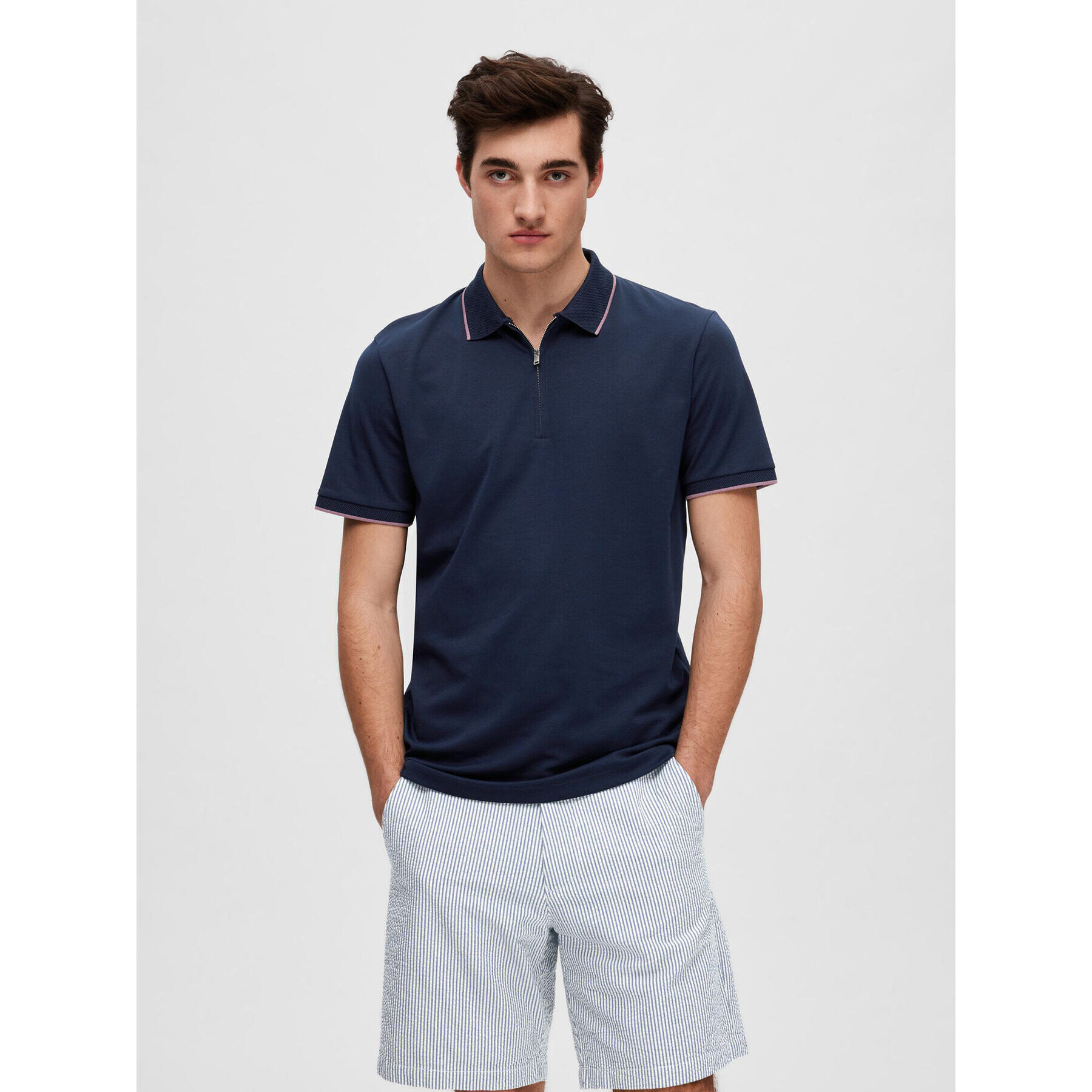 Selected Homme Pólóing 16089094 Sötétkék Regular Fit - Pepit.hu