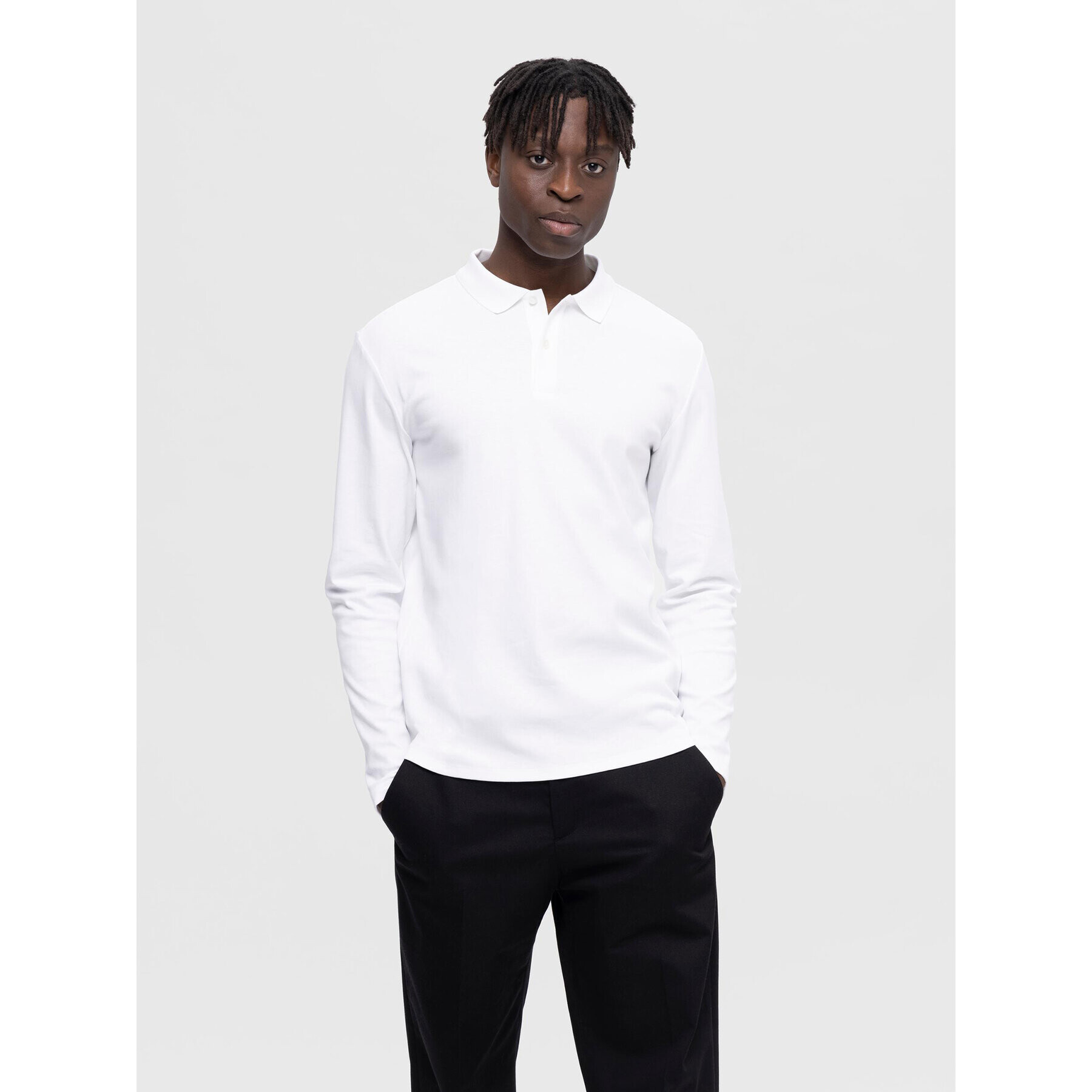 Selected Homme Pólóing 16090424 Fehér Slim Fit - Pepit.hu