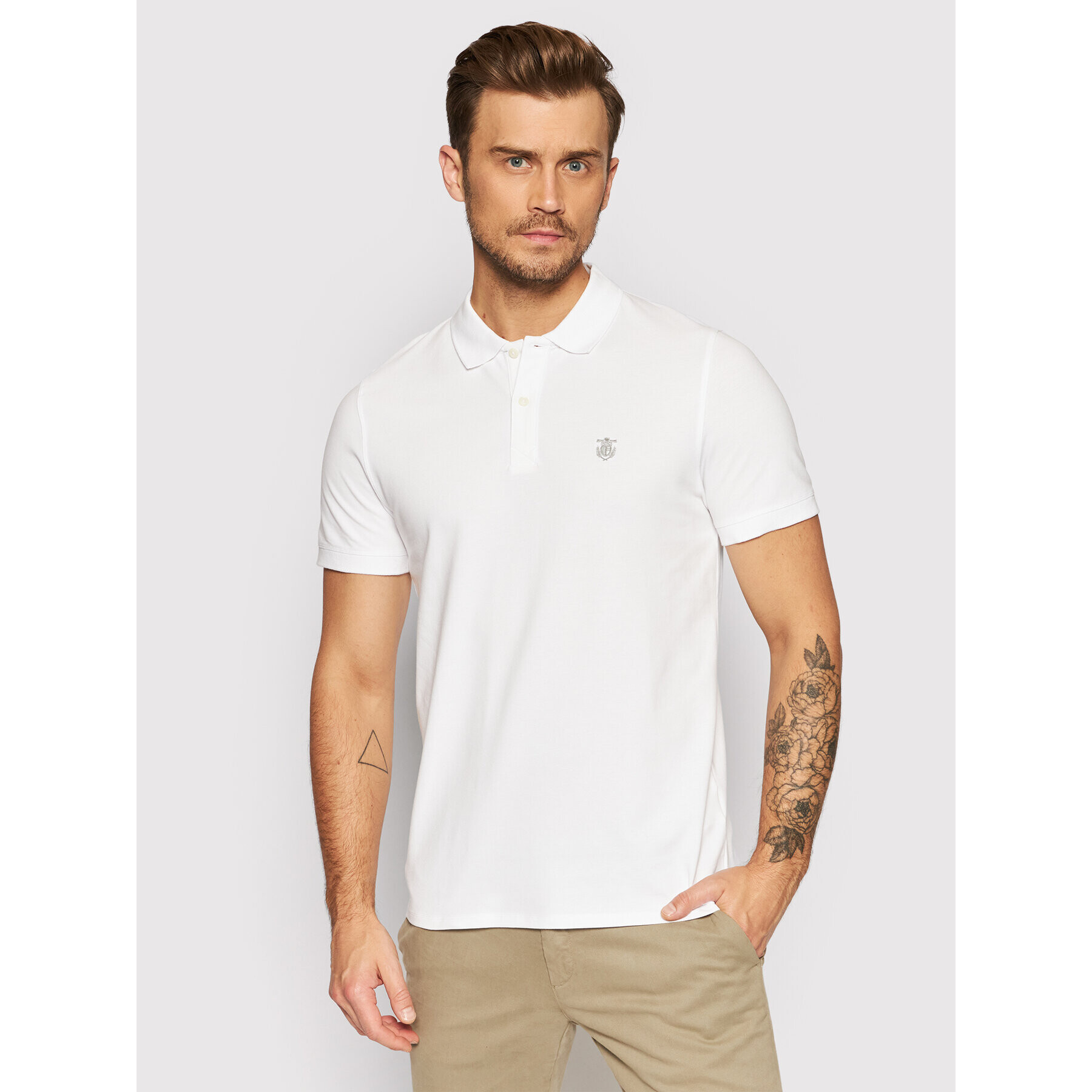 Selected Homme Pólóing Aro 16049517 Fehér Regular Fit - Pepit.hu