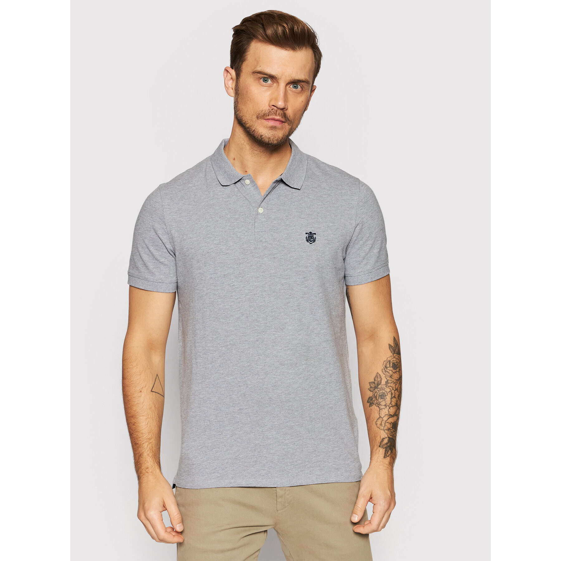 Selected Homme Pólóing Aro 16049517 Szürke Regular Fit - Pepit.hu