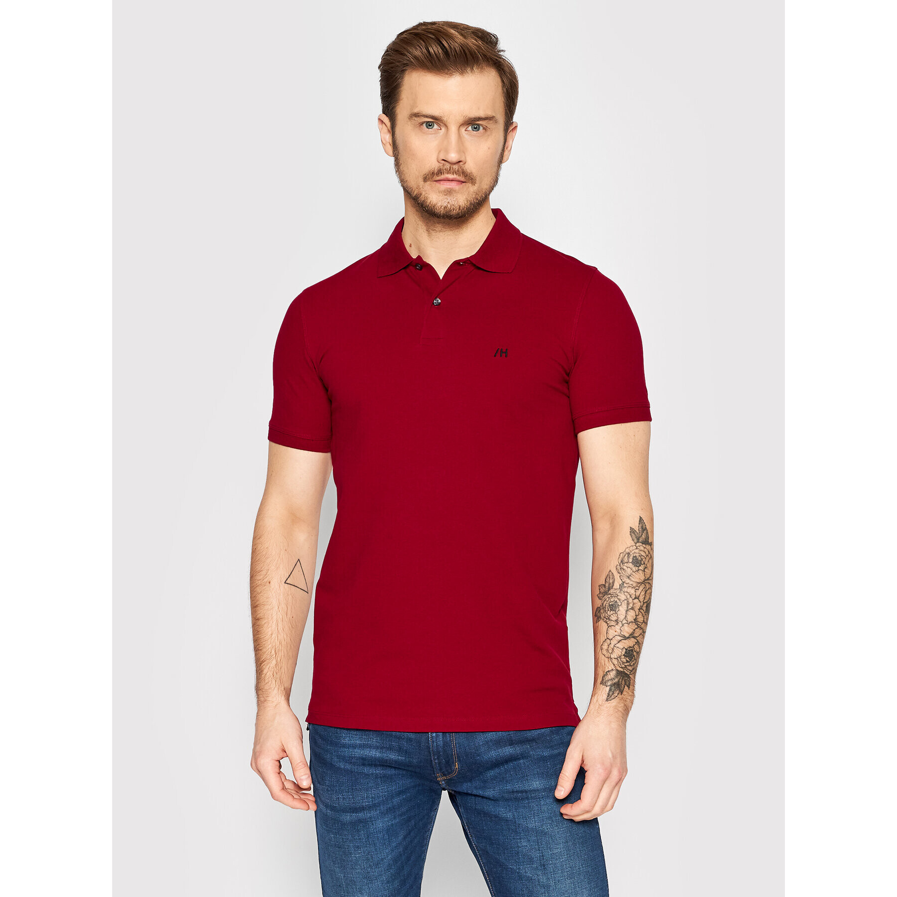 Selected Homme Pólóing Aze 16082840 Bordó Regular Fit - Pepit.hu