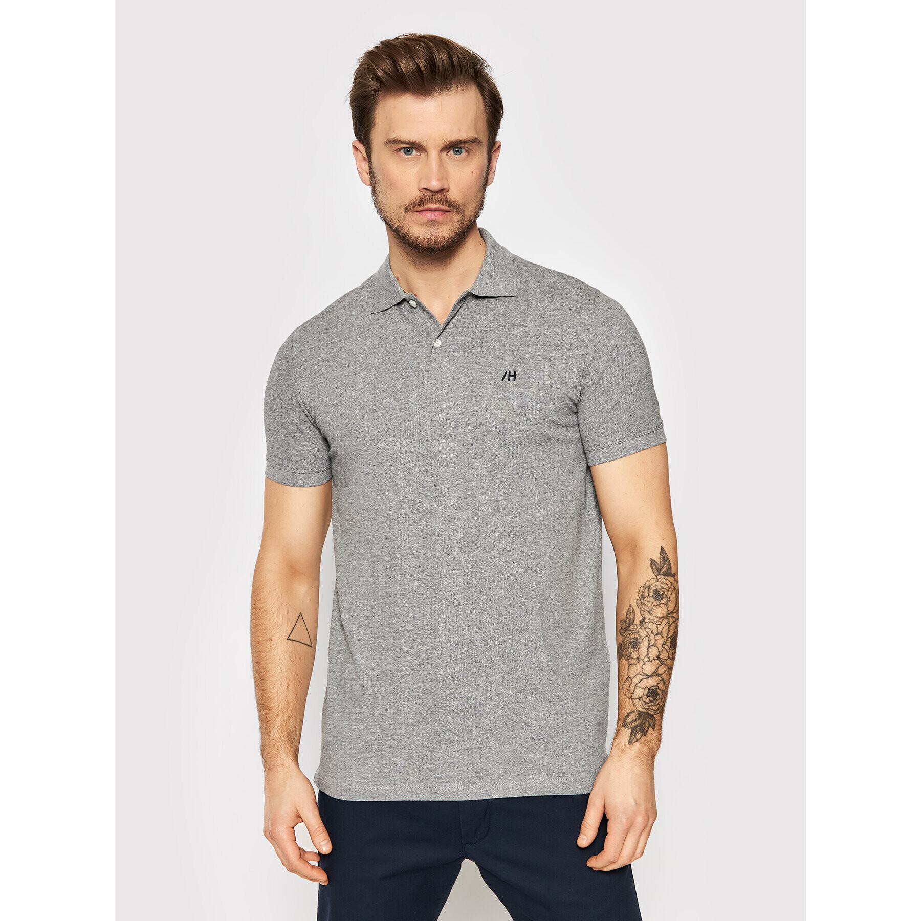 Selected Homme Pólóing Aze 16082840 Szürke Regular Fit - Pepit.hu