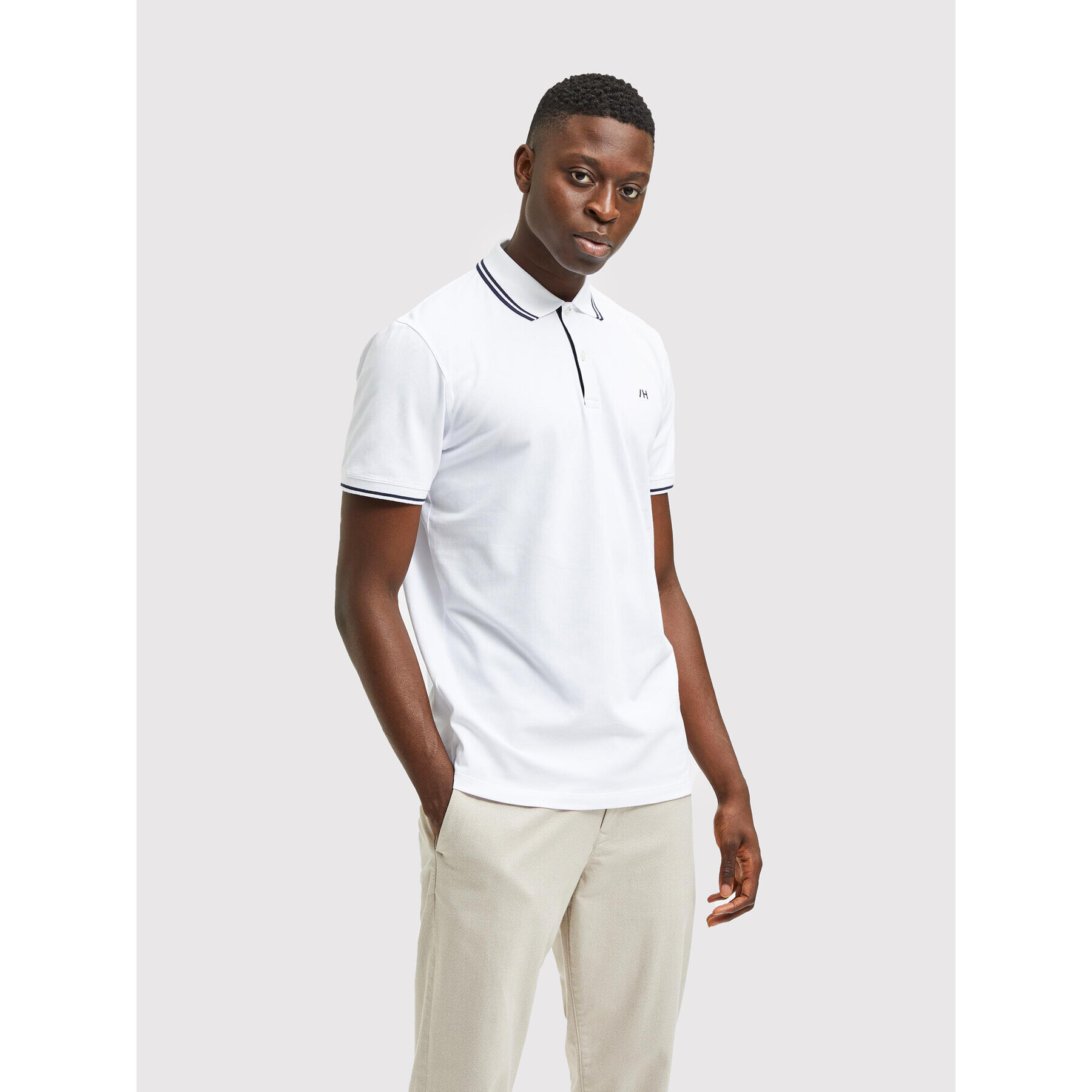 Selected Homme Pólóing Aze 16082841 Fehér Regular Fit - Pepit.hu