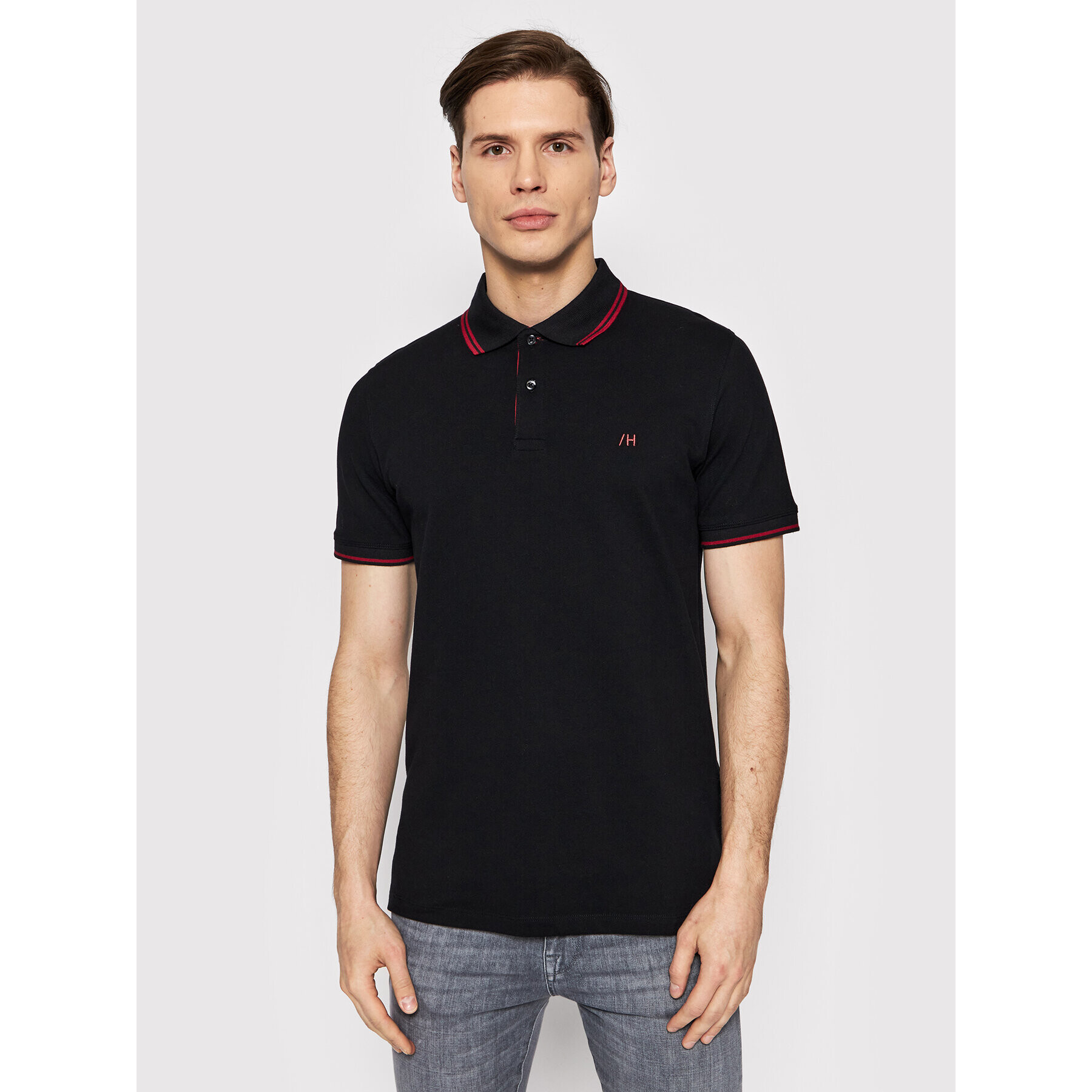 Selected Homme Pólóing Aze 16082841 Fekete Regular Fit - Pepit.hu