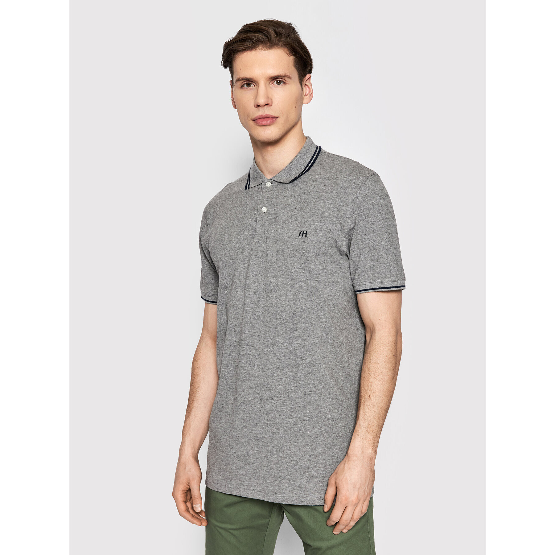 Selected Homme Pólóing Aze 16082841 Szürke Regular Fit - Pepit.hu