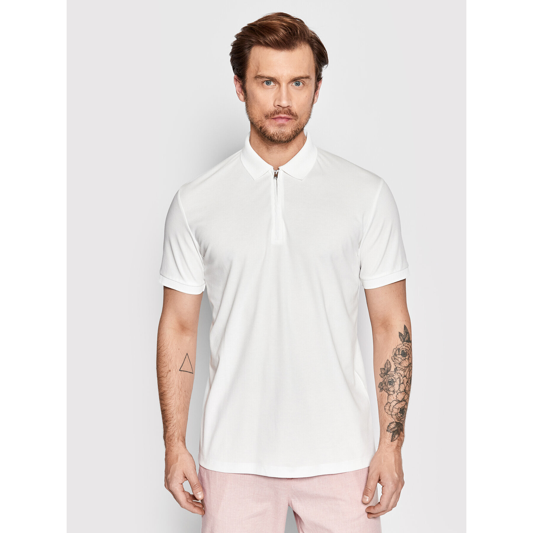 Selected Homme Pólóing Fave 16079026 Fehér Regular Fit - Pepit.hu