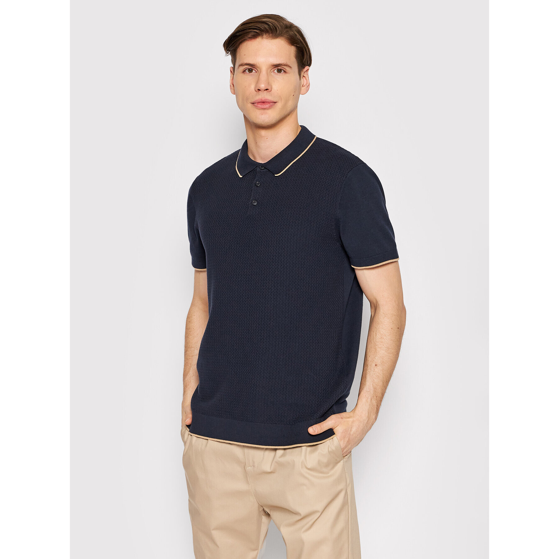 Selected Homme Pólóing Hank 16083930 Sötétkék Regular Fit - Pepit.hu