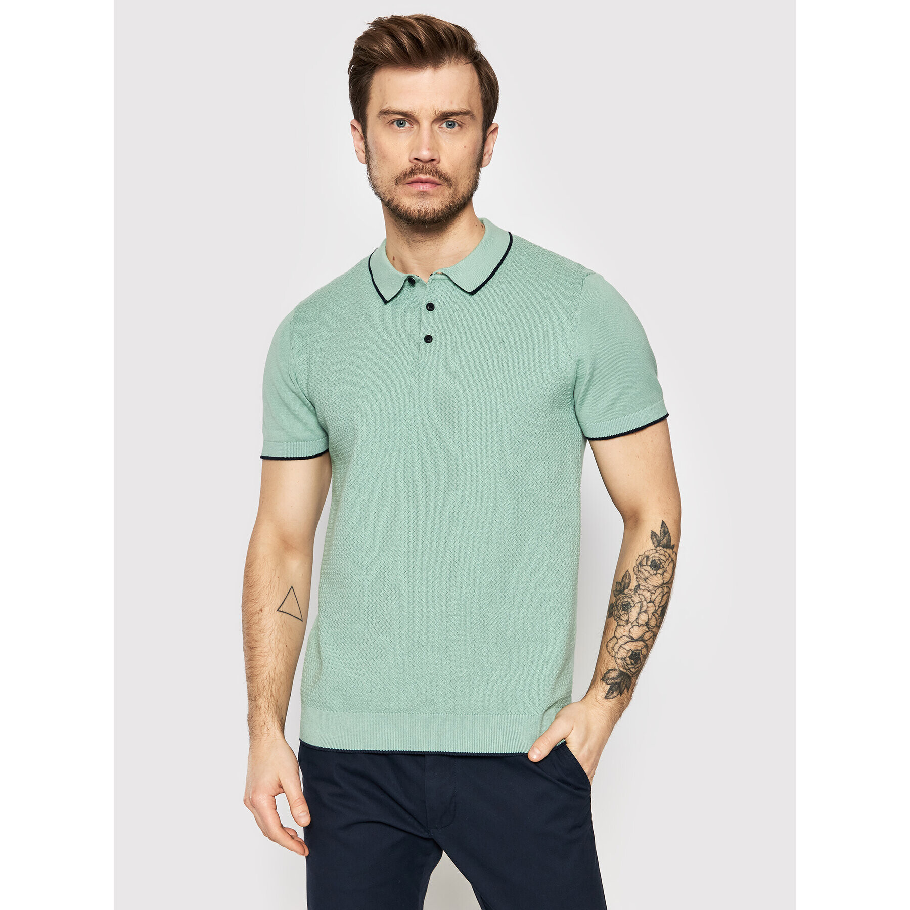 Selected Homme Pólóing Hank 16083930 Zöld Regular Fit - Pepit.hu