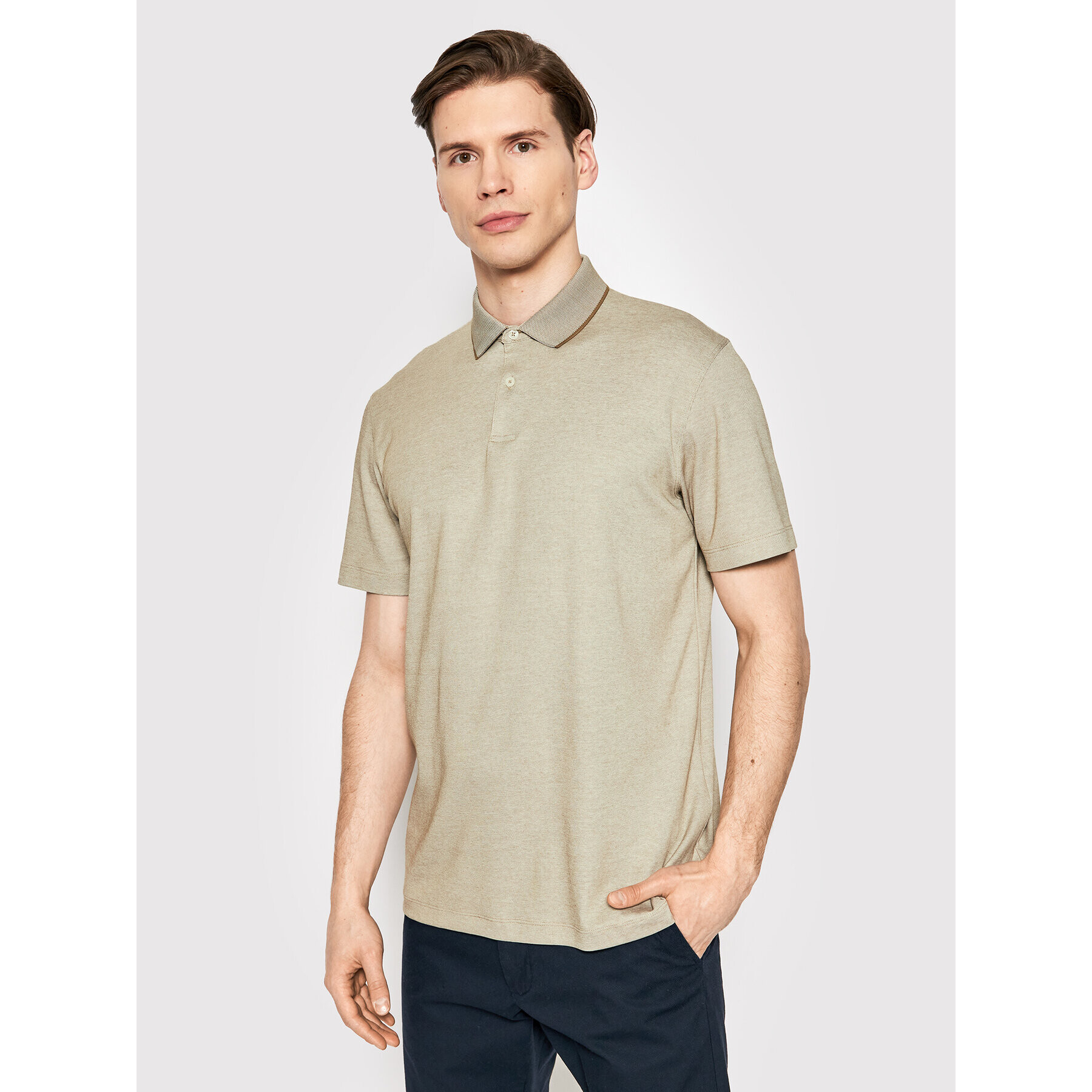 Selected Homme Pólóing Leroy 16082844 Barna Regular Fit - Pepit.hu