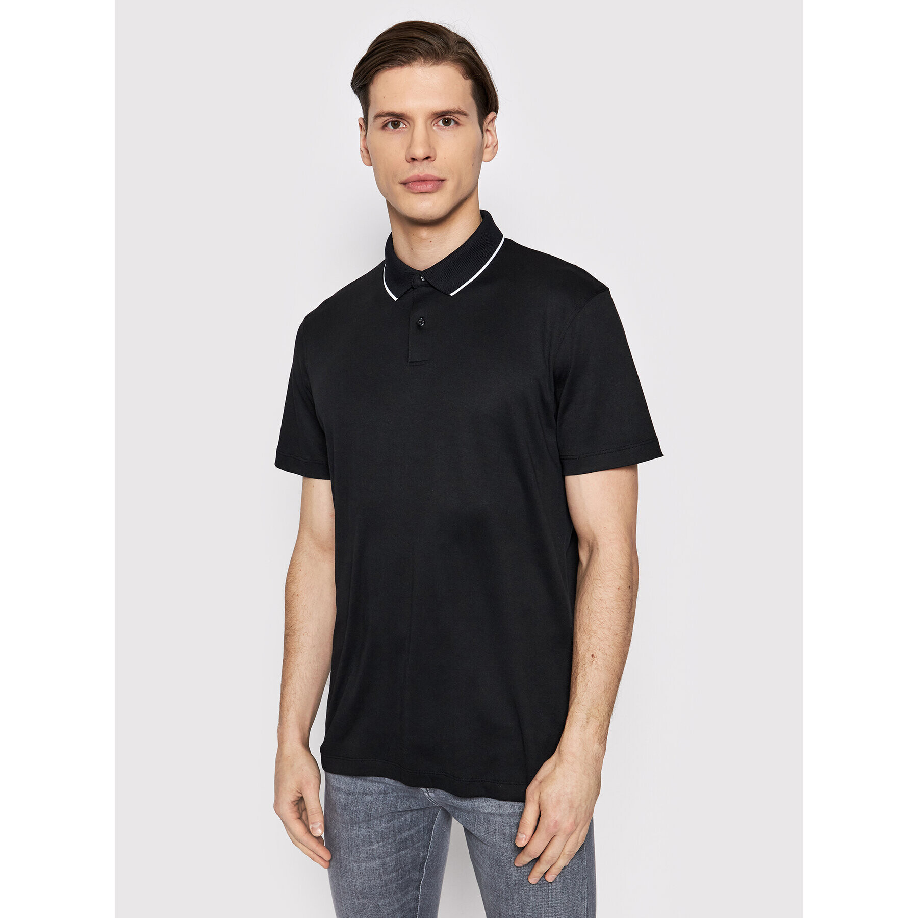 Selected Homme Pólóing Leroy 16082844 Fekete Regular Fit - Pepit.hu