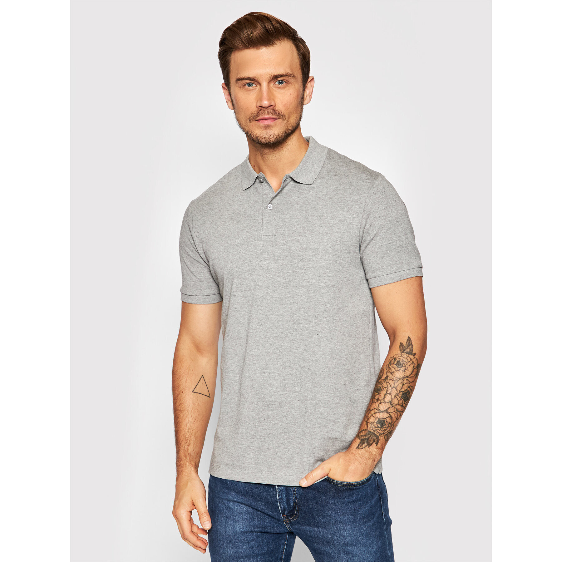 Selected Homme Pólóing Paris 16072841 Szürke Regular Fit - Pepit.hu