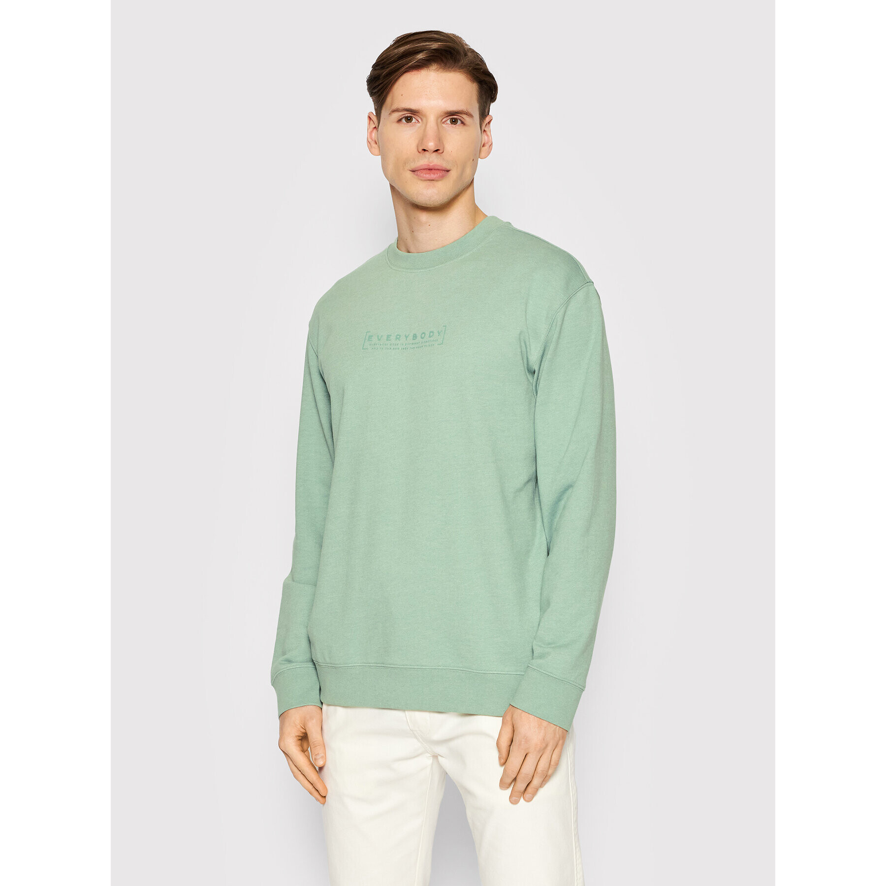 Selected Homme Pulóver Fargo 16083428 Zöld Relaxed Fit - Pepit.hu