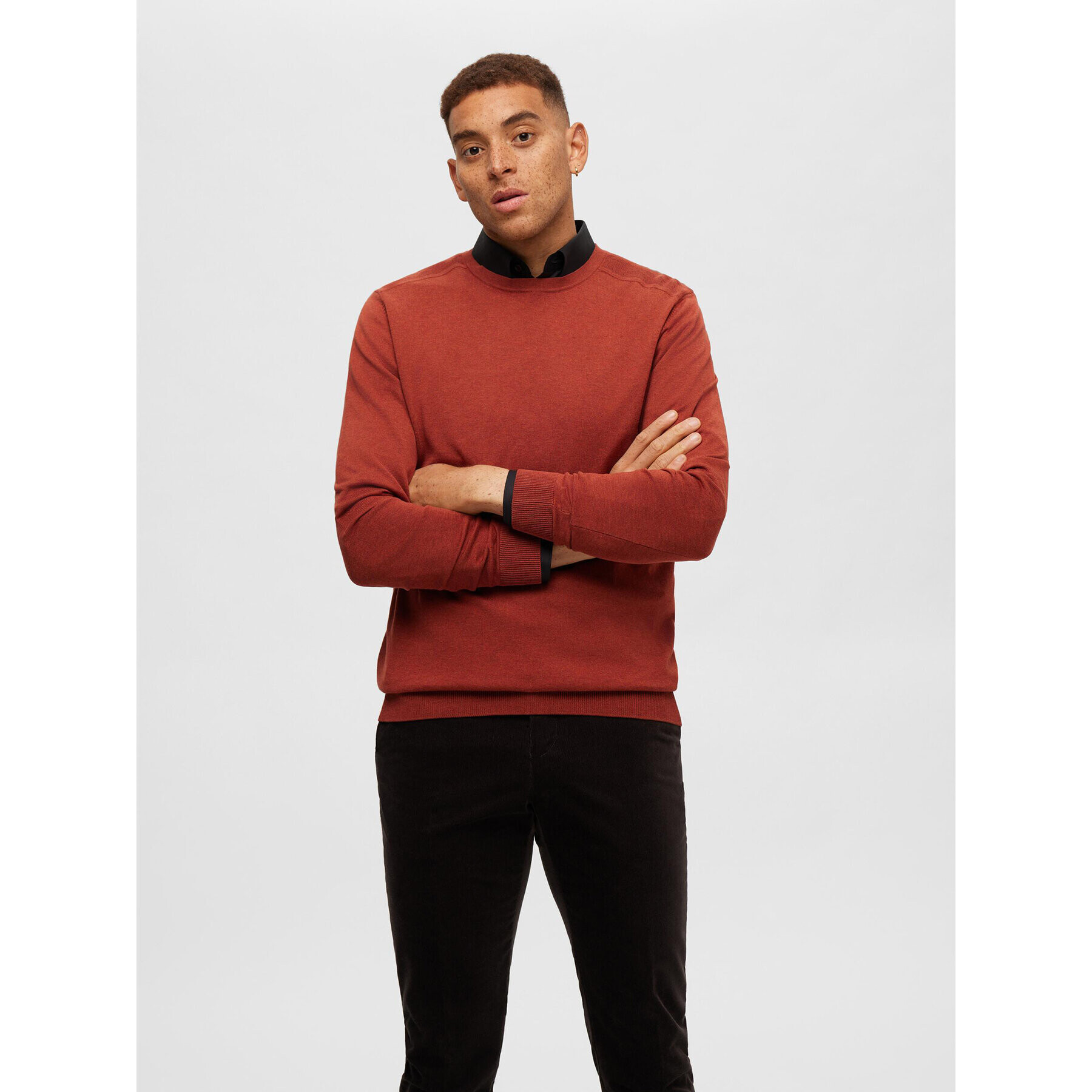 Selected Homme Sweater 16074682 Narancssárga Regular Fit - Pepit.hu