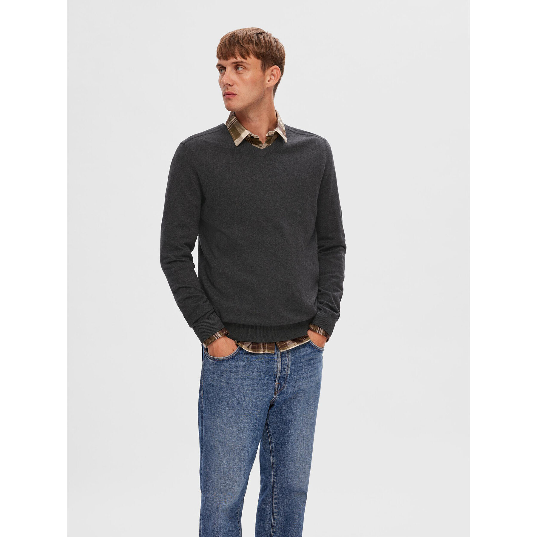 Selected Homme Sweater 16090147 Szürke Regular Fit - Pepit.hu