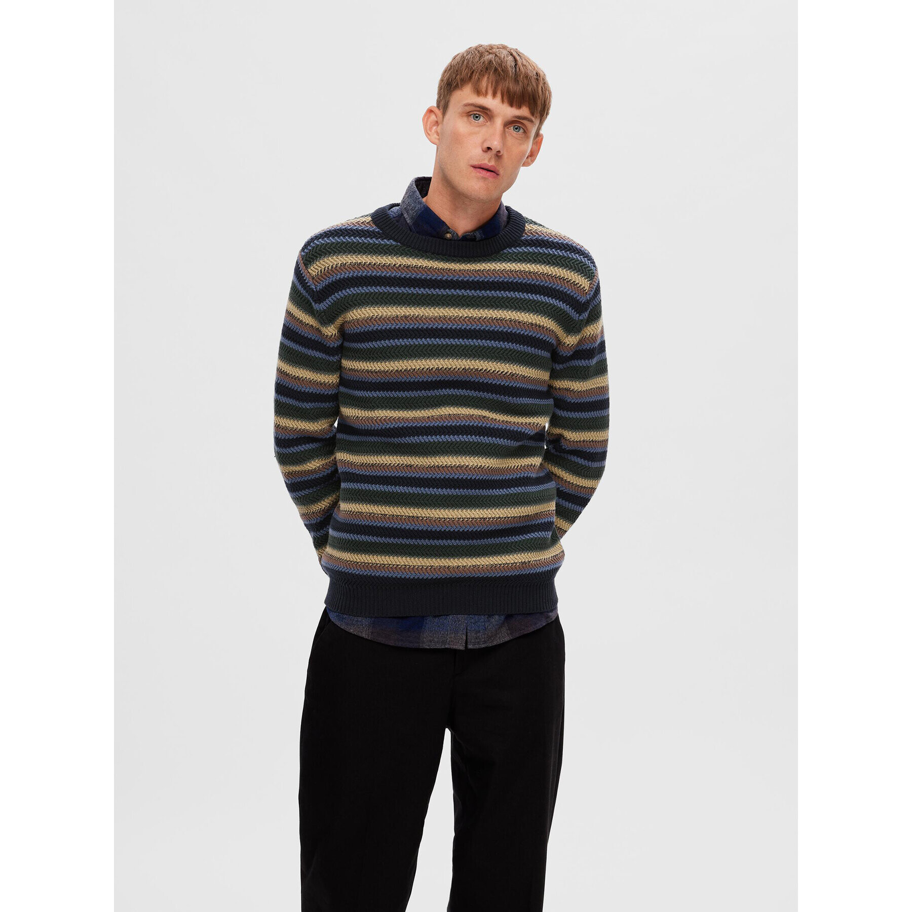 Selected Homme Sweater 16090720 Színes Regular Fit - Pepit.hu