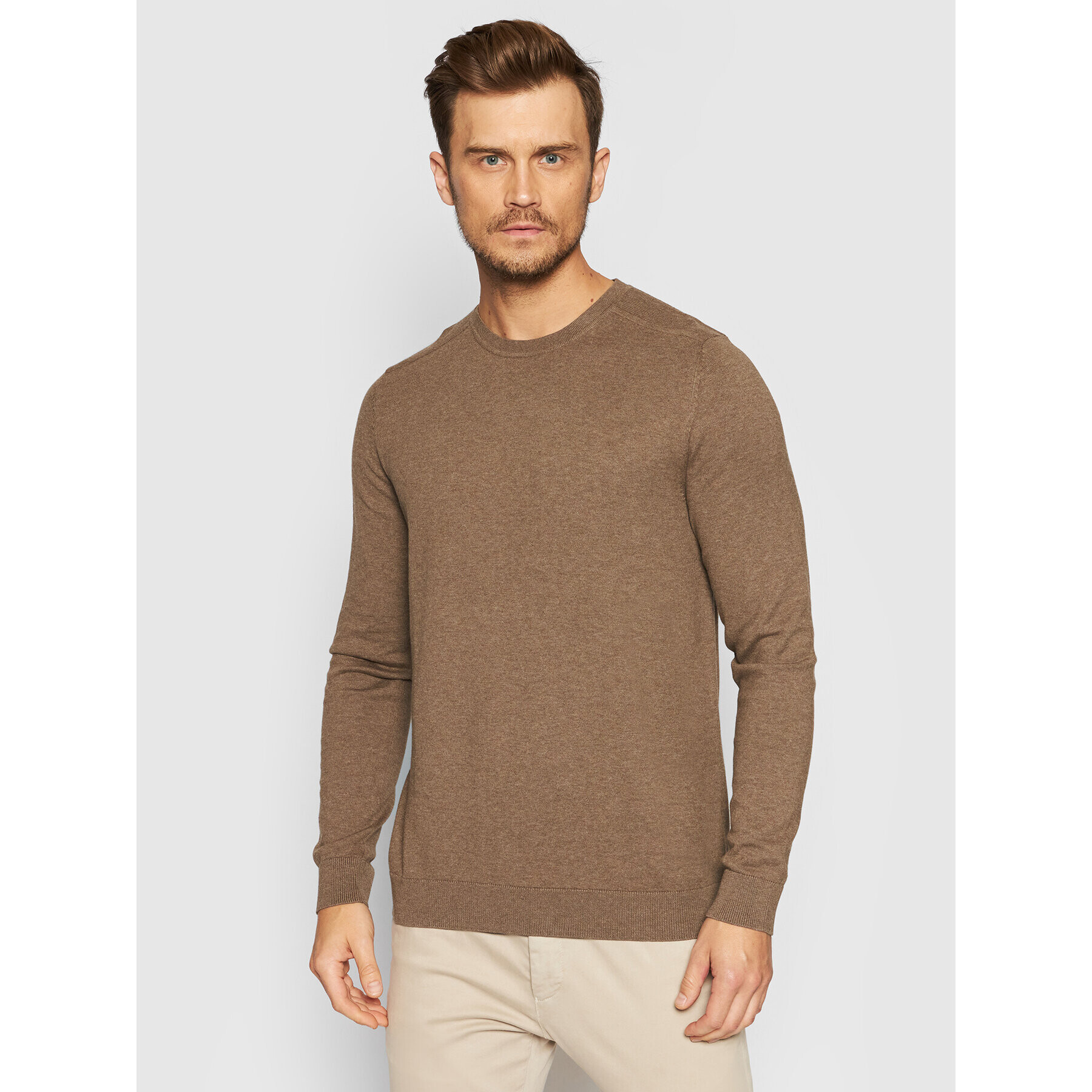 Selected Homme Sweater Berg 16074682 Barna Regular Fit - Pepit.hu