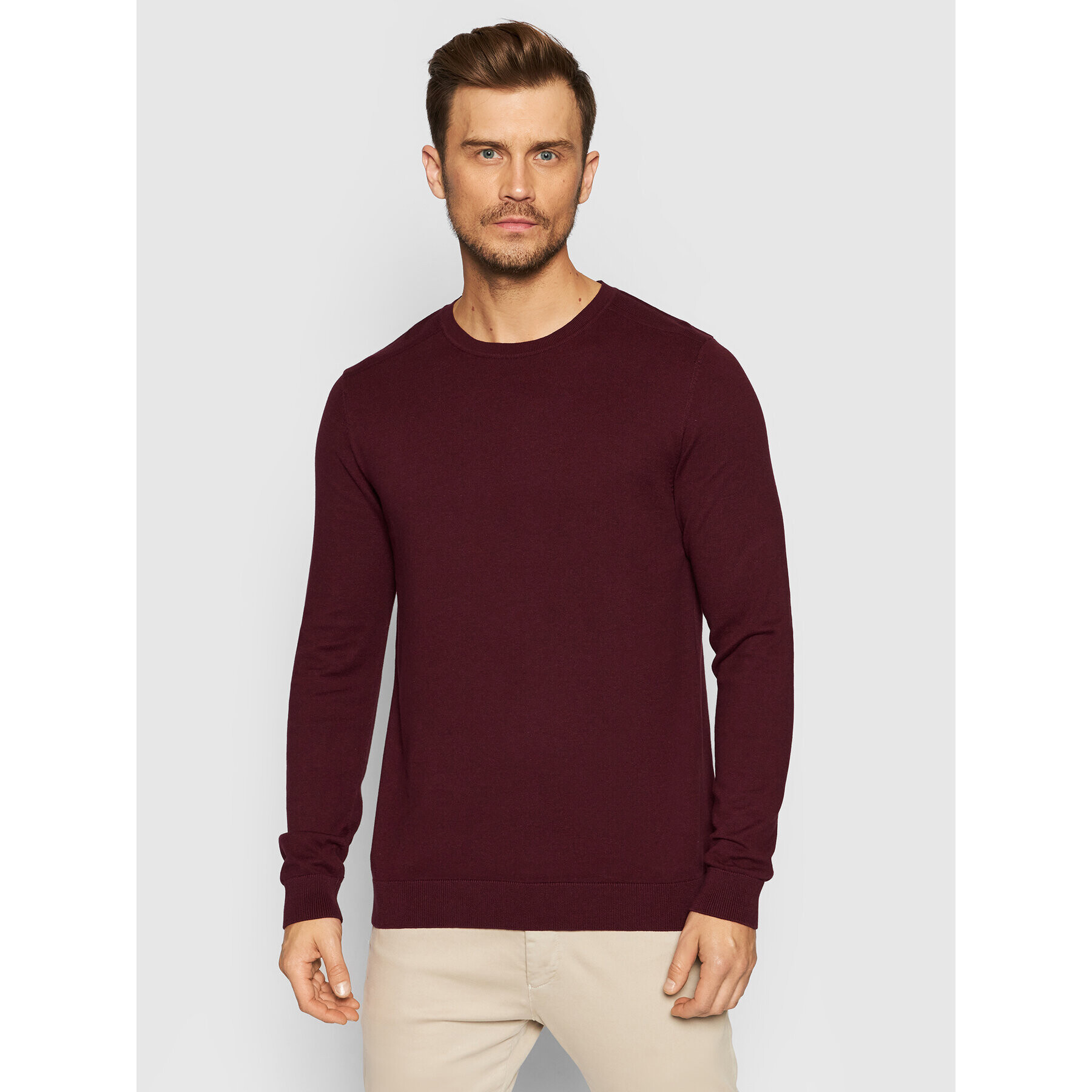 Selected Homme Sweater Berg 16074682 Bordó Regular Fit - Pepit.hu