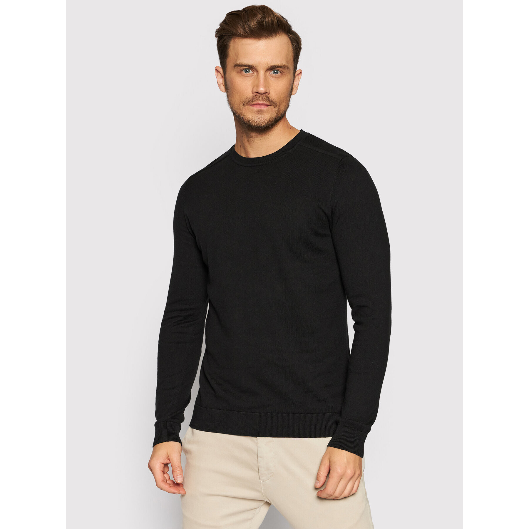 Selected Homme Sweater Berg 16074682 Fekete Regular Fit - Pepit.hu