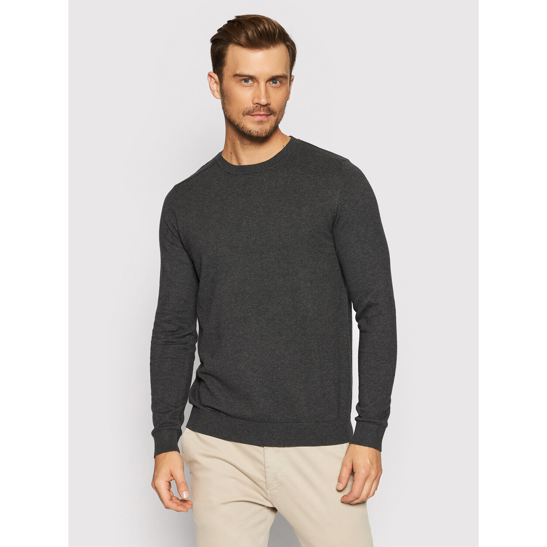 Selected Homme Sweater Berg 16074682 Szürke Regular Fit - Pepit.hu