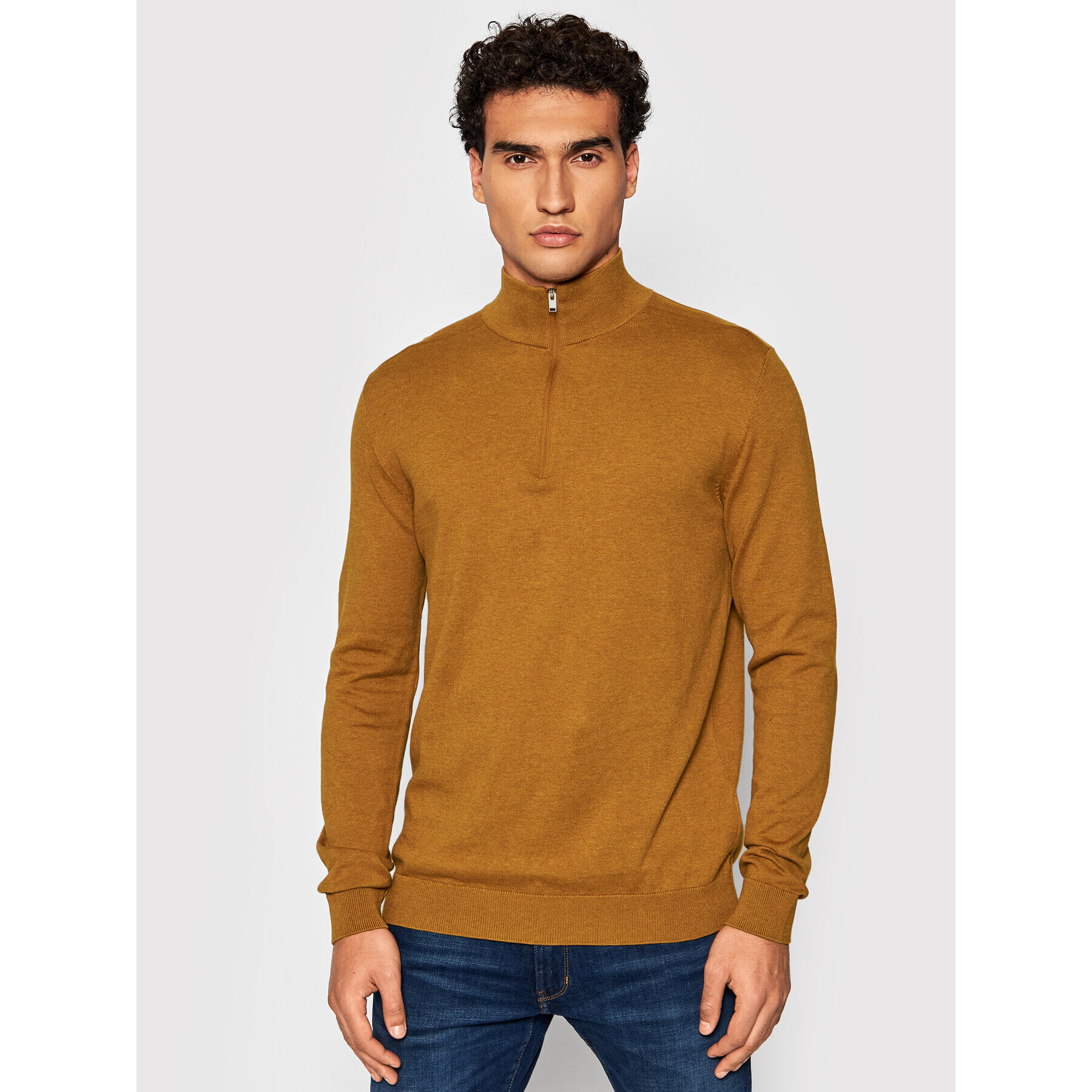 Selected Homme Sweater Berg 16074687 Barna Regular Fit - Pepit.hu